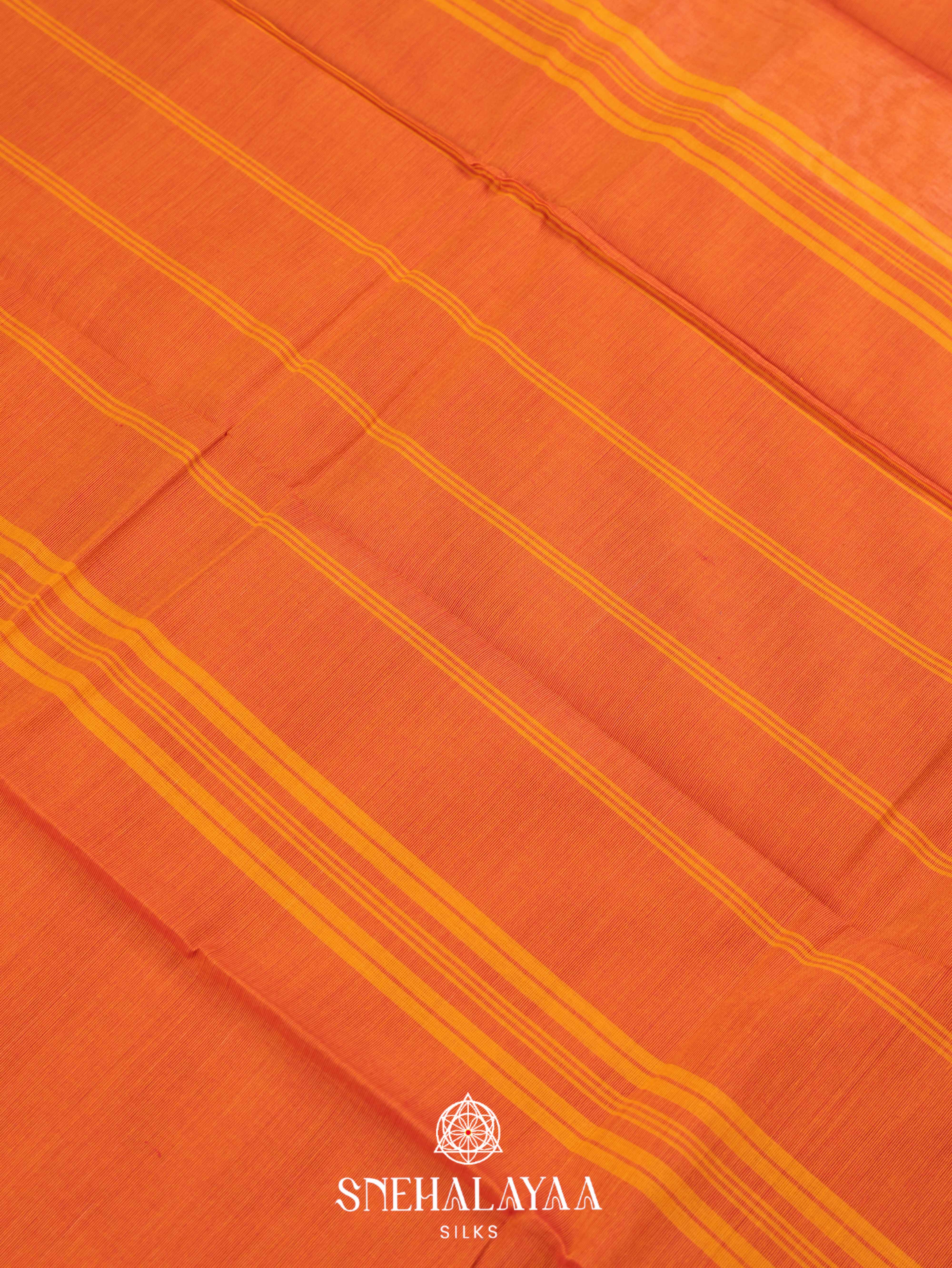 Orange Chettinad Cotton Saree