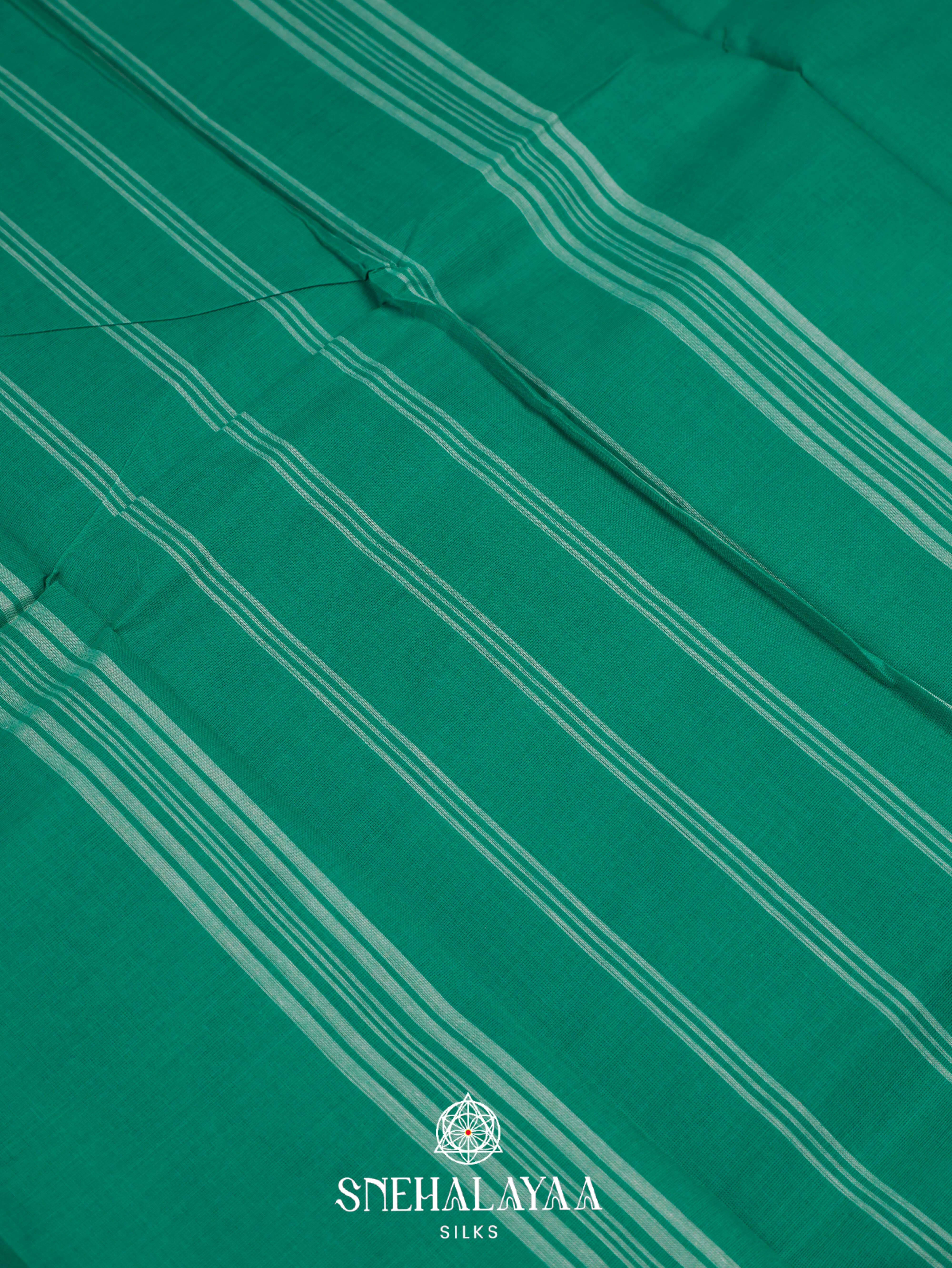 Peacock Green  Chettinad Cotton Saree
