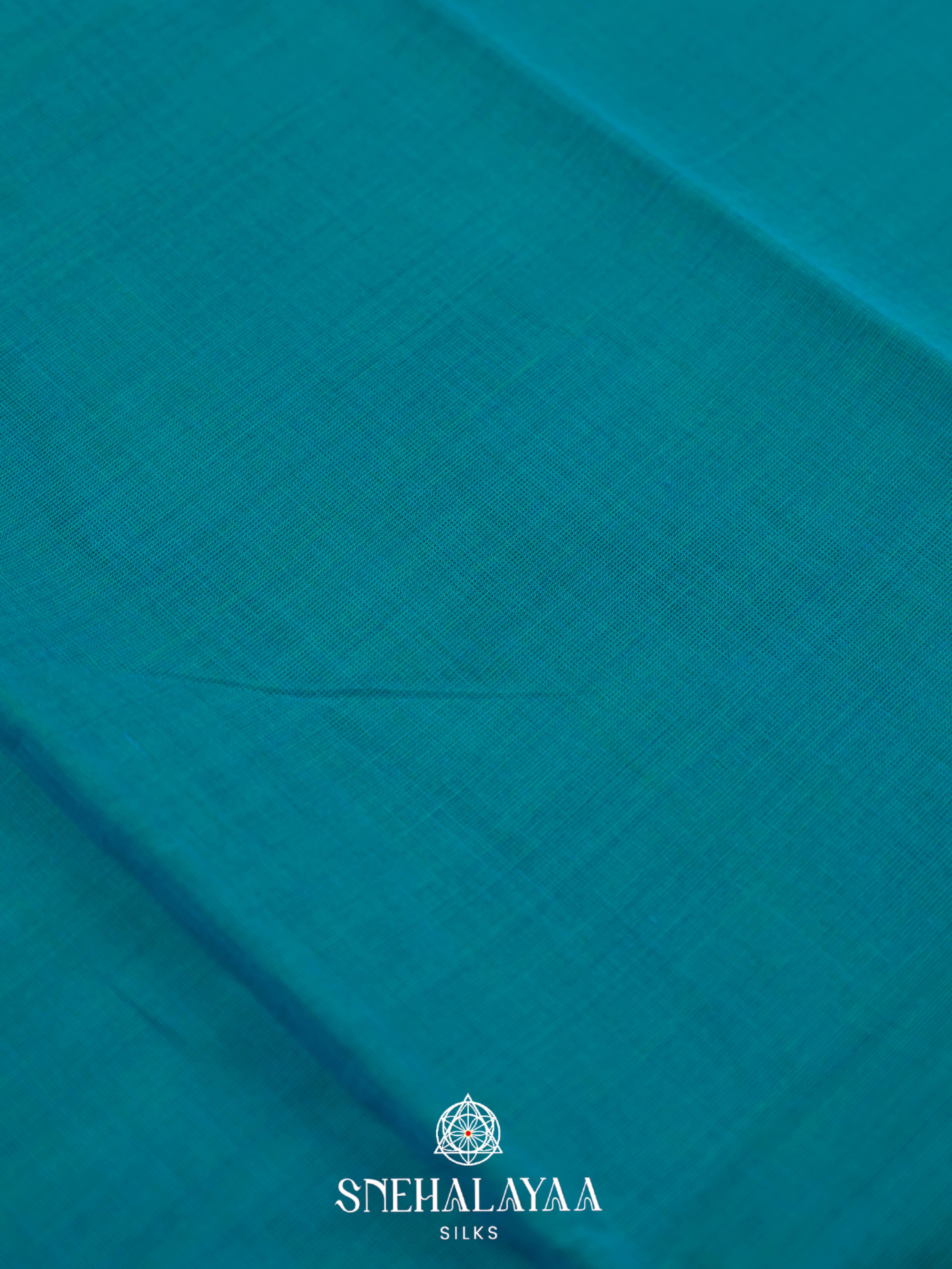Teal Blue Chettinad Cotton Saree