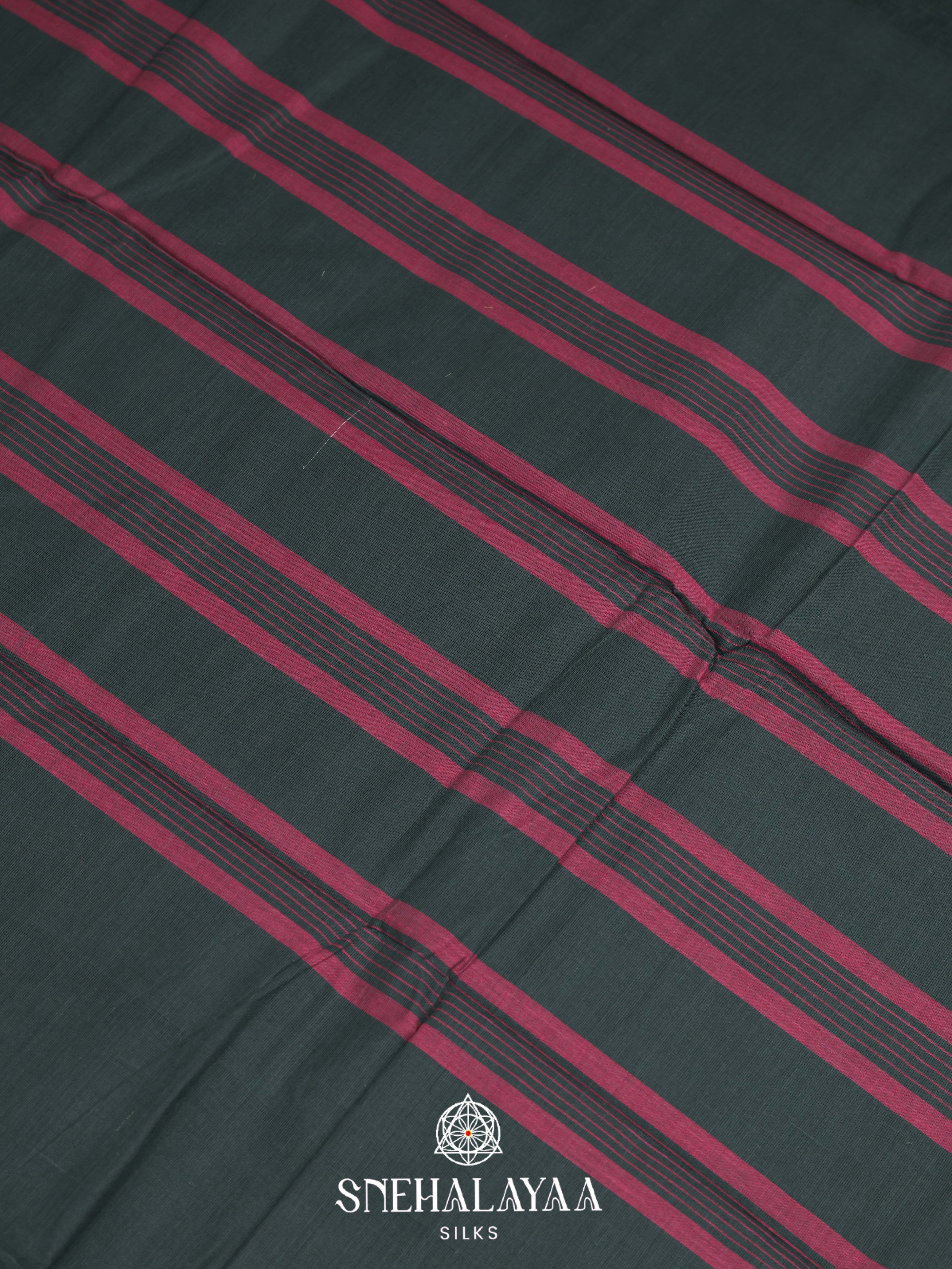 Forest Green Chettinad Cotton Saree
