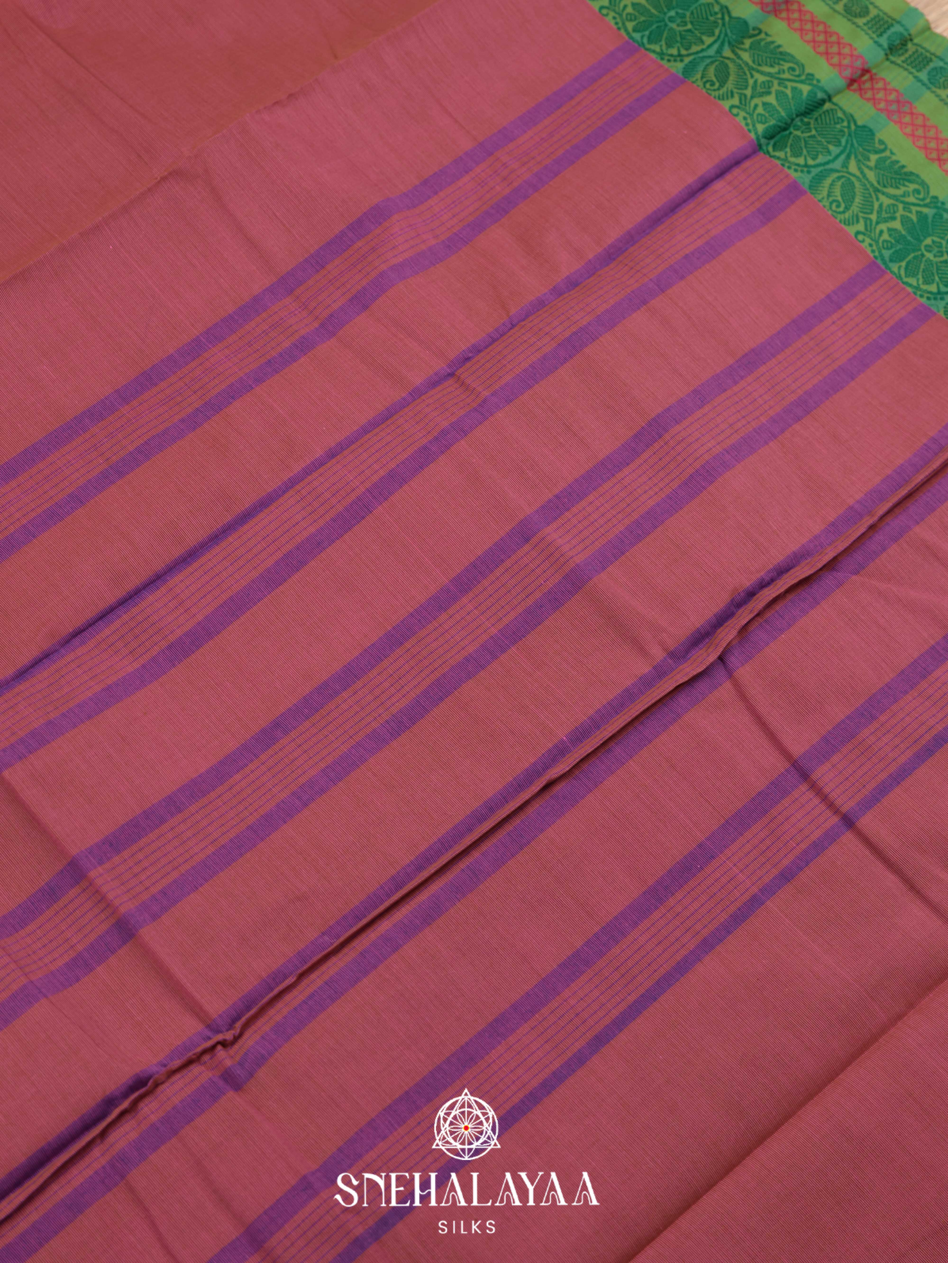 Purple Chettinad Cotton Saree