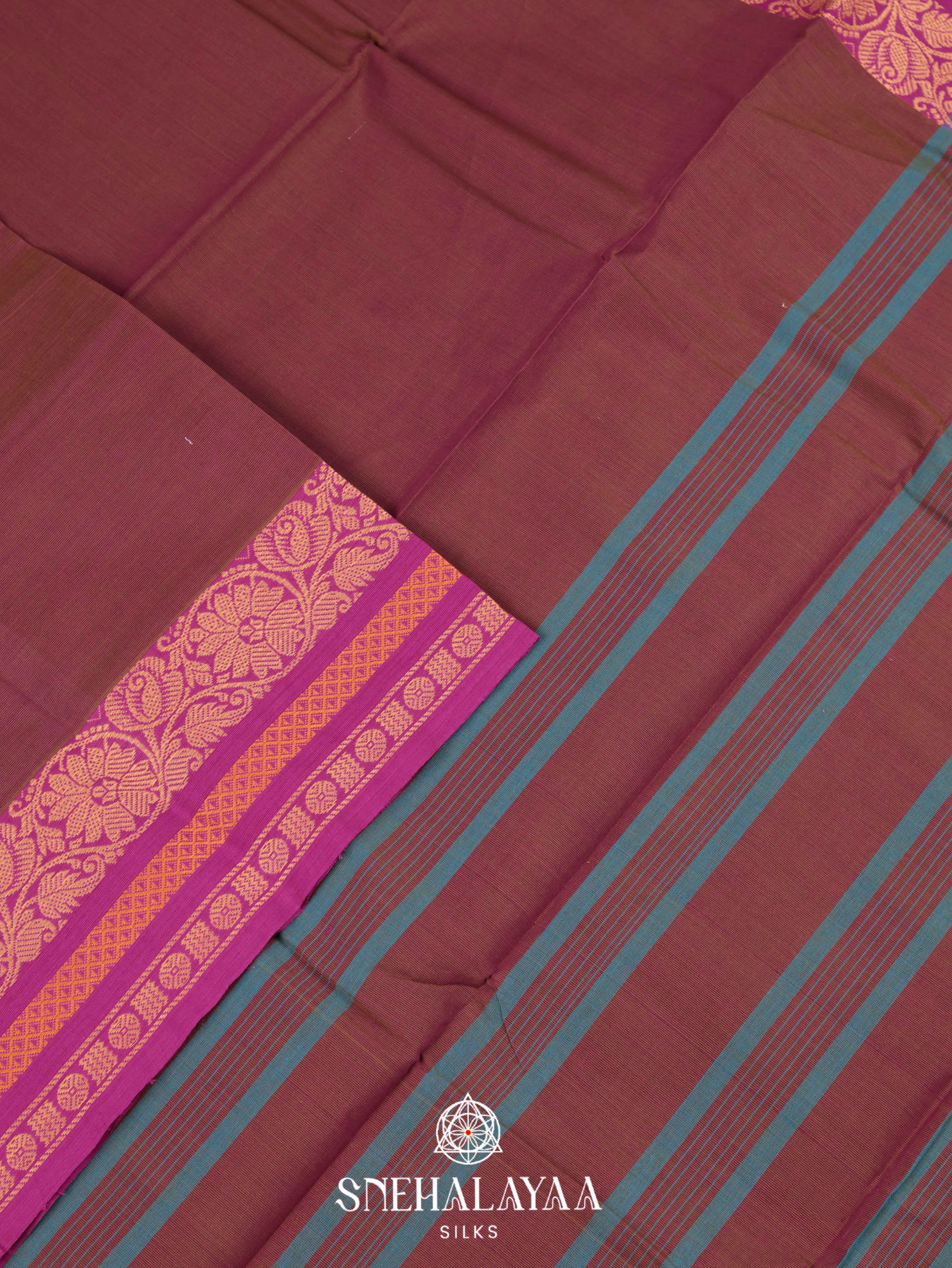 Purple Chettinad Cotton Saree