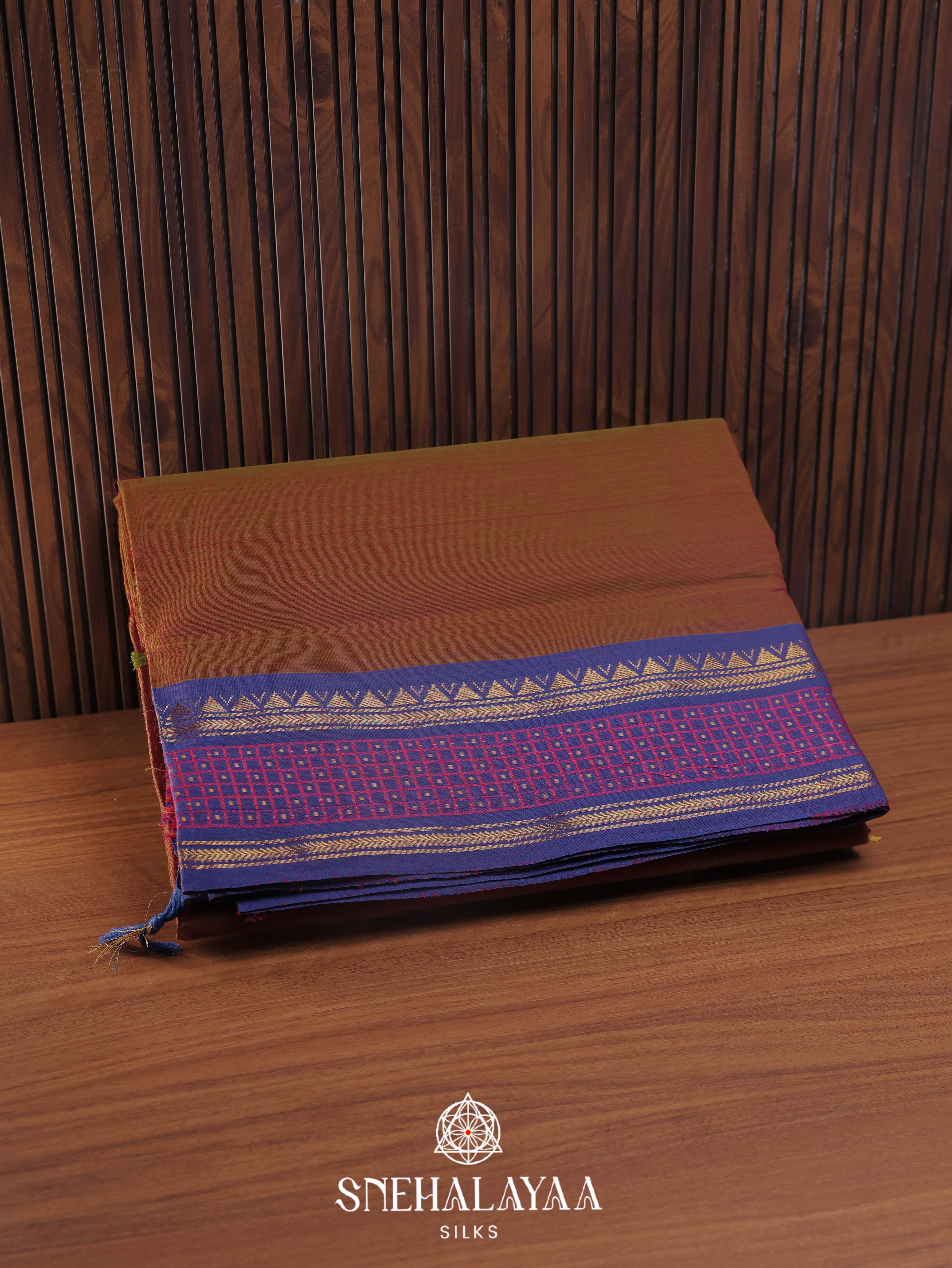Copper Orange Chettinad Cotton Saree