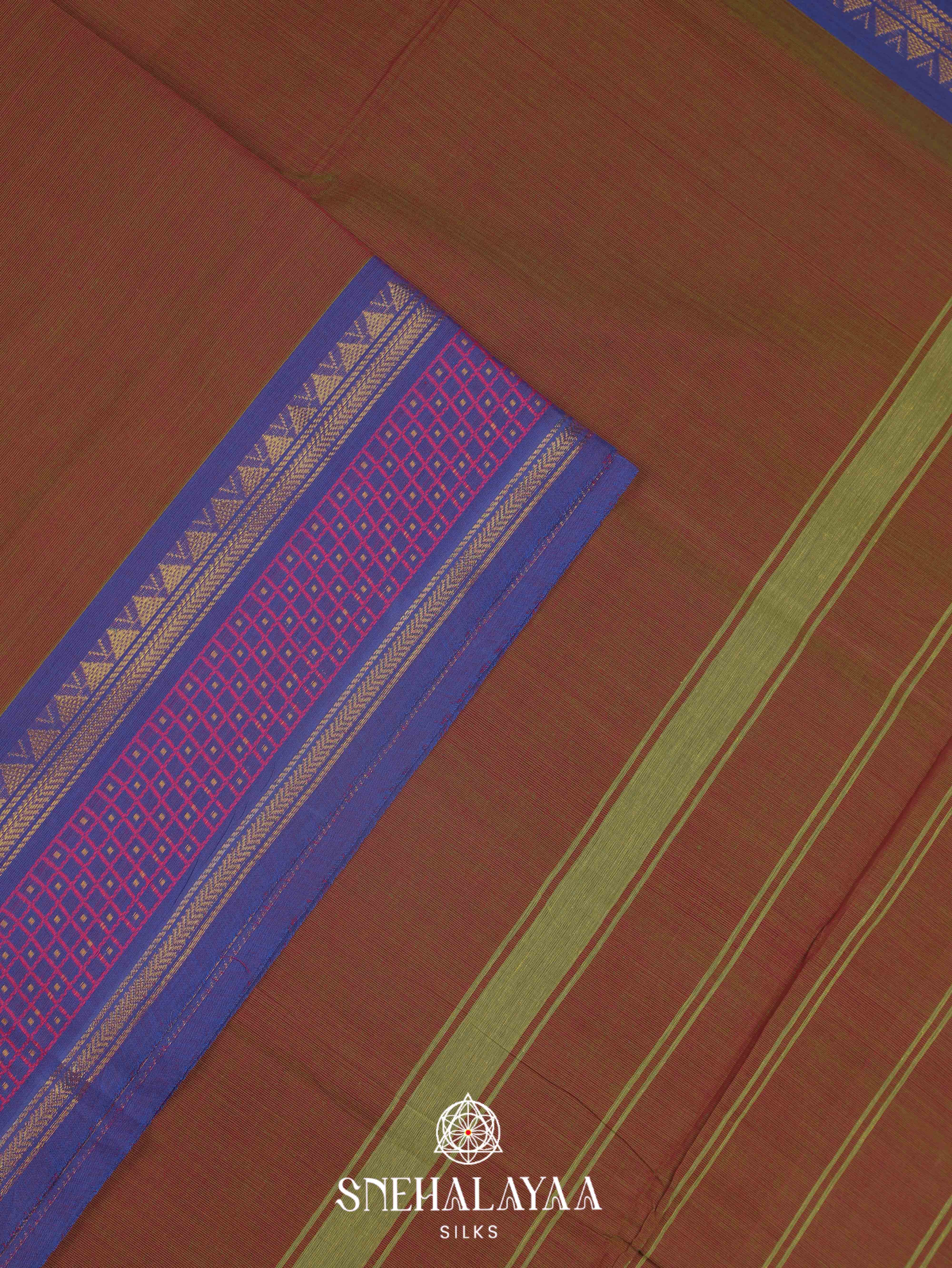 Copper Orange Chettinad Cotton Saree