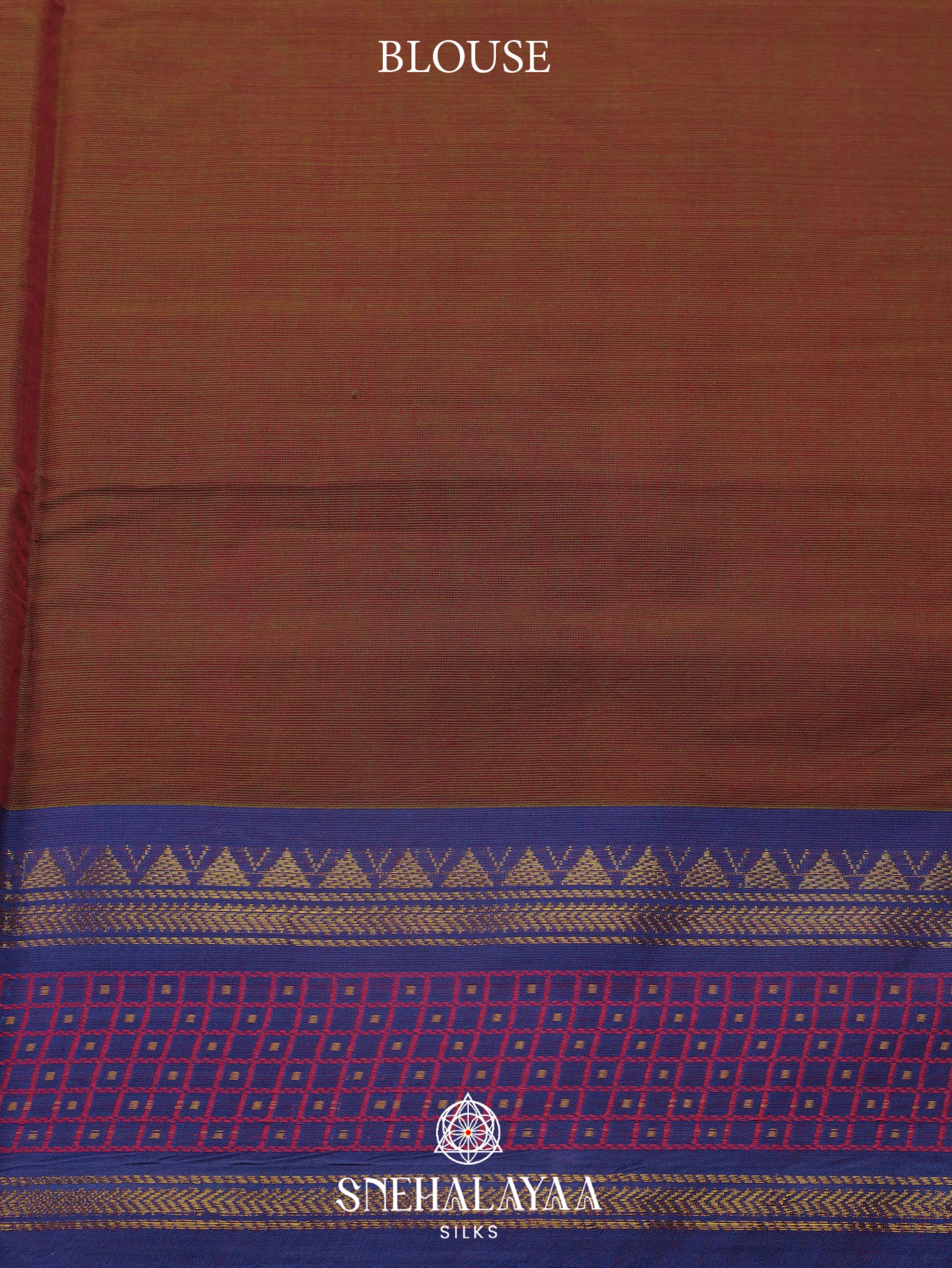Copper Orange Chettinad Cotton Saree