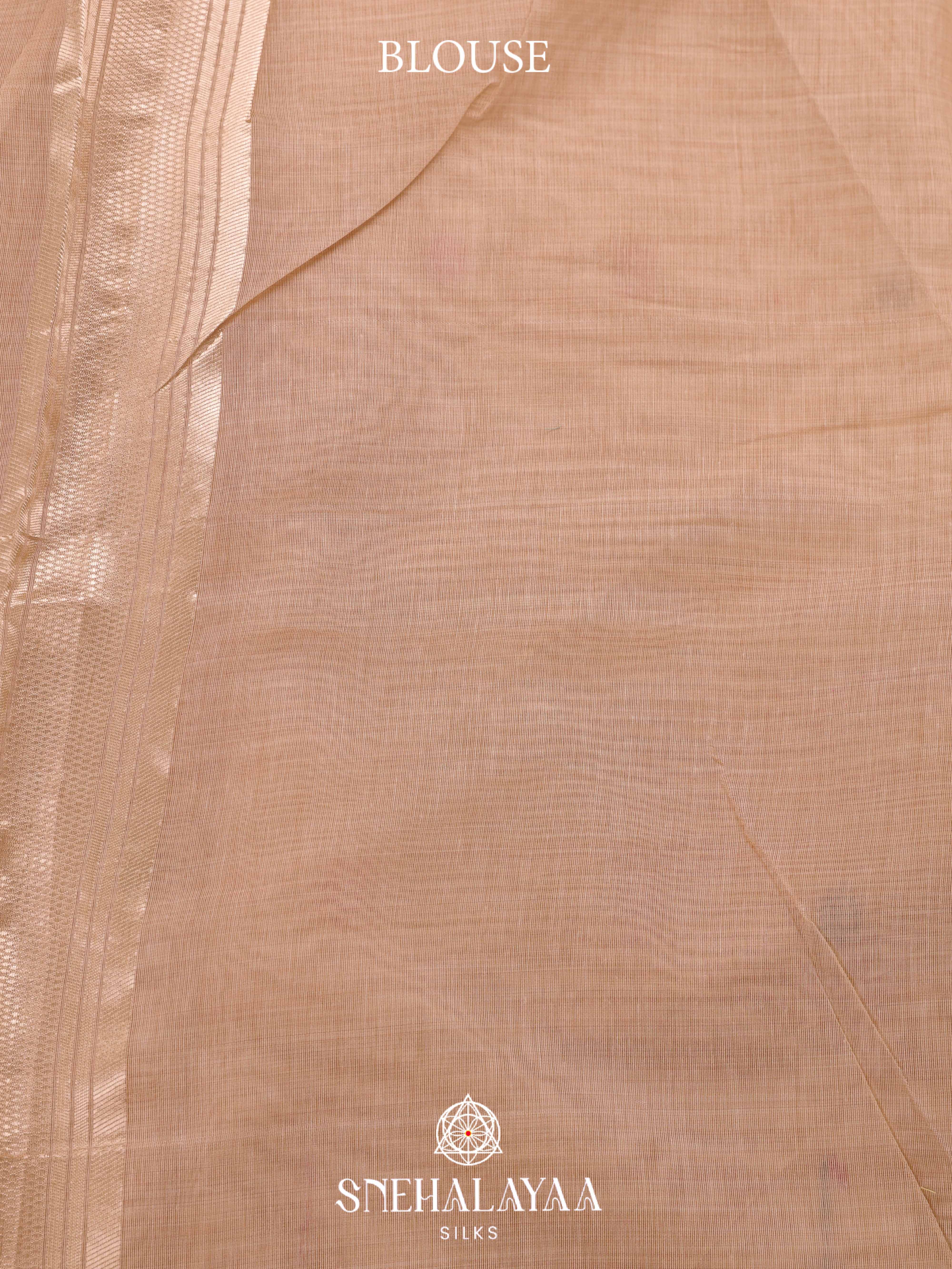 Soft Beige Munga Cotton Saree