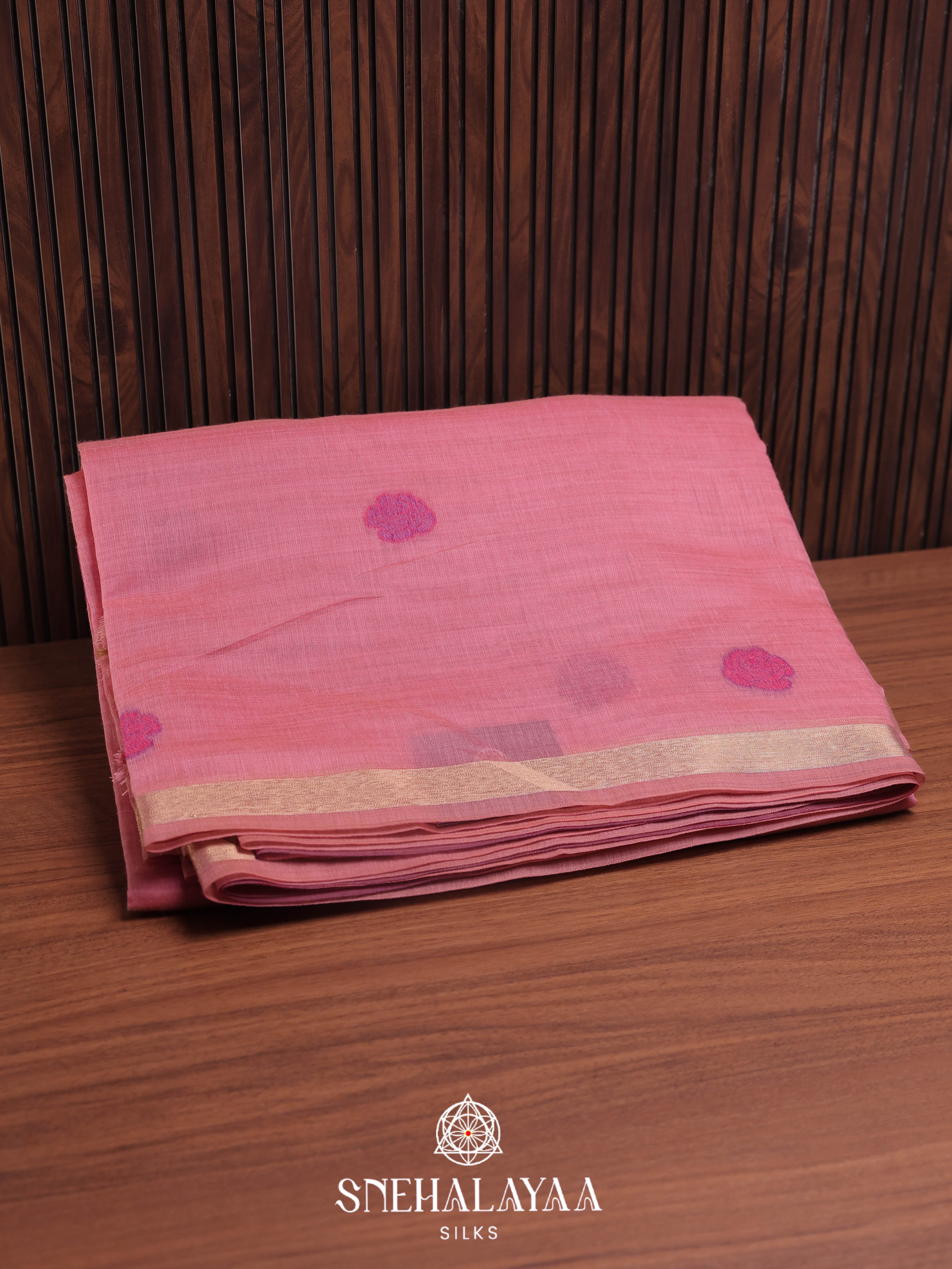 Pink Munga Cotton Saree
