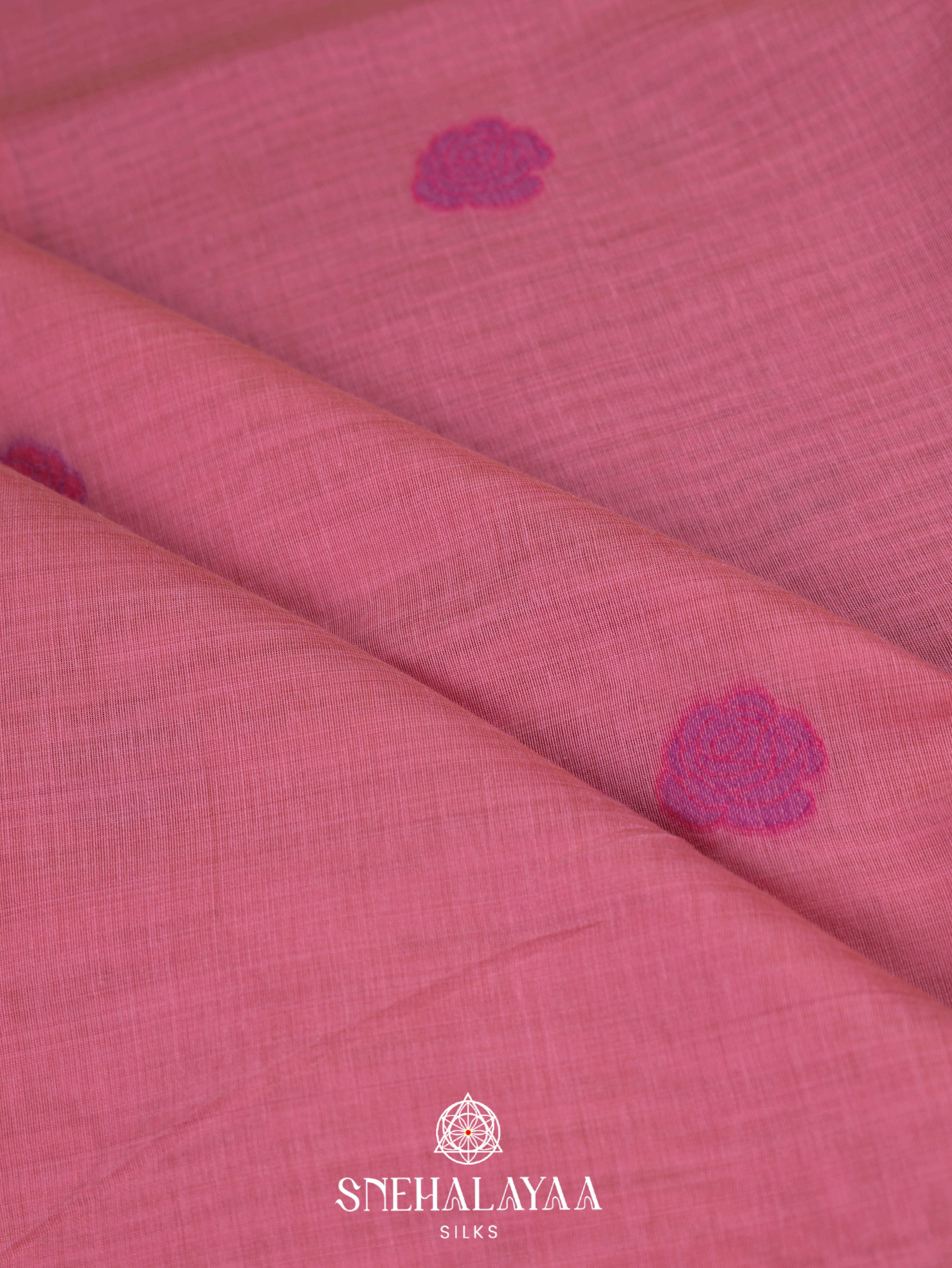Pink Munga Cotton Saree
