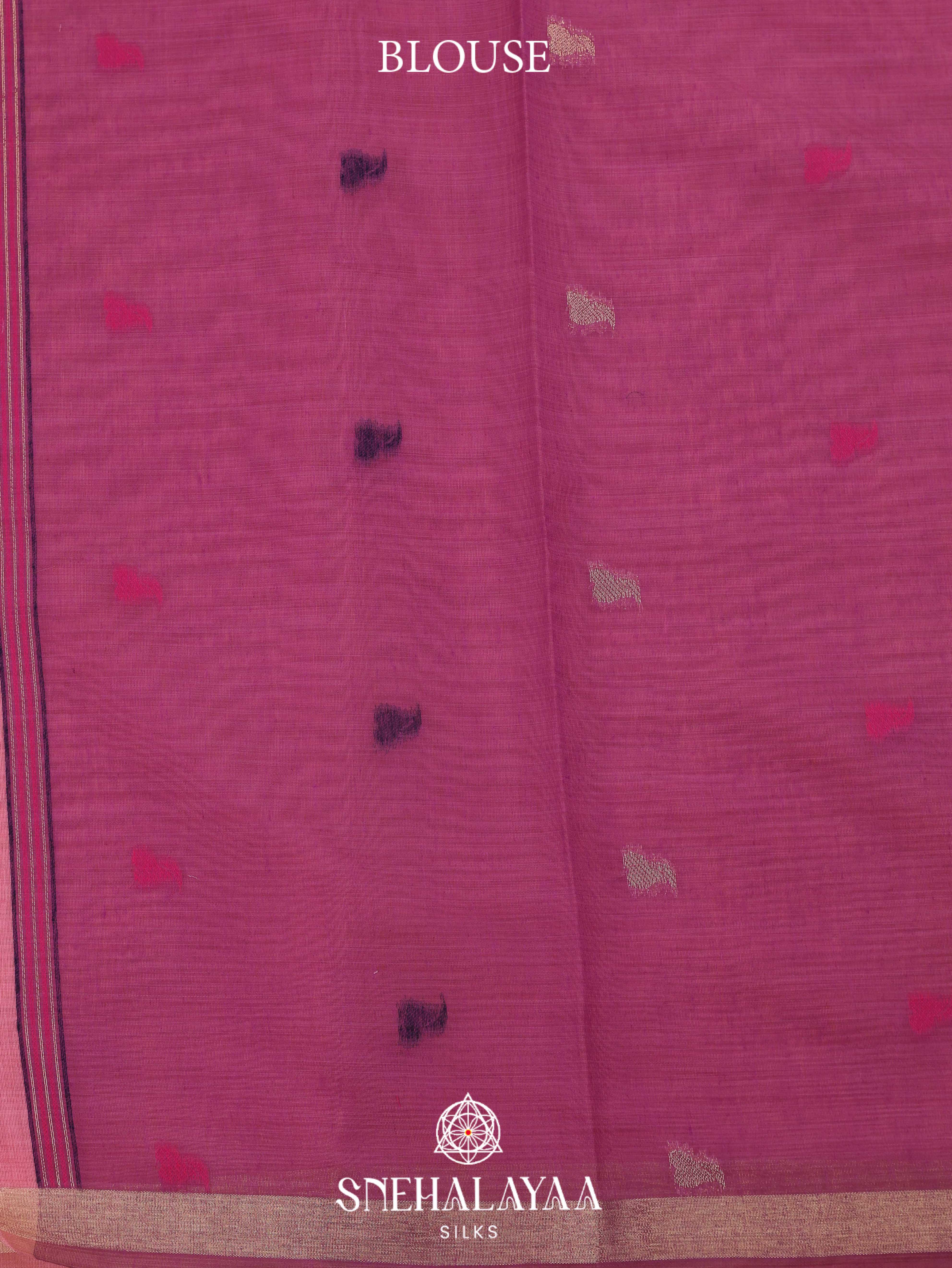 Pink Munga Cotton Saree