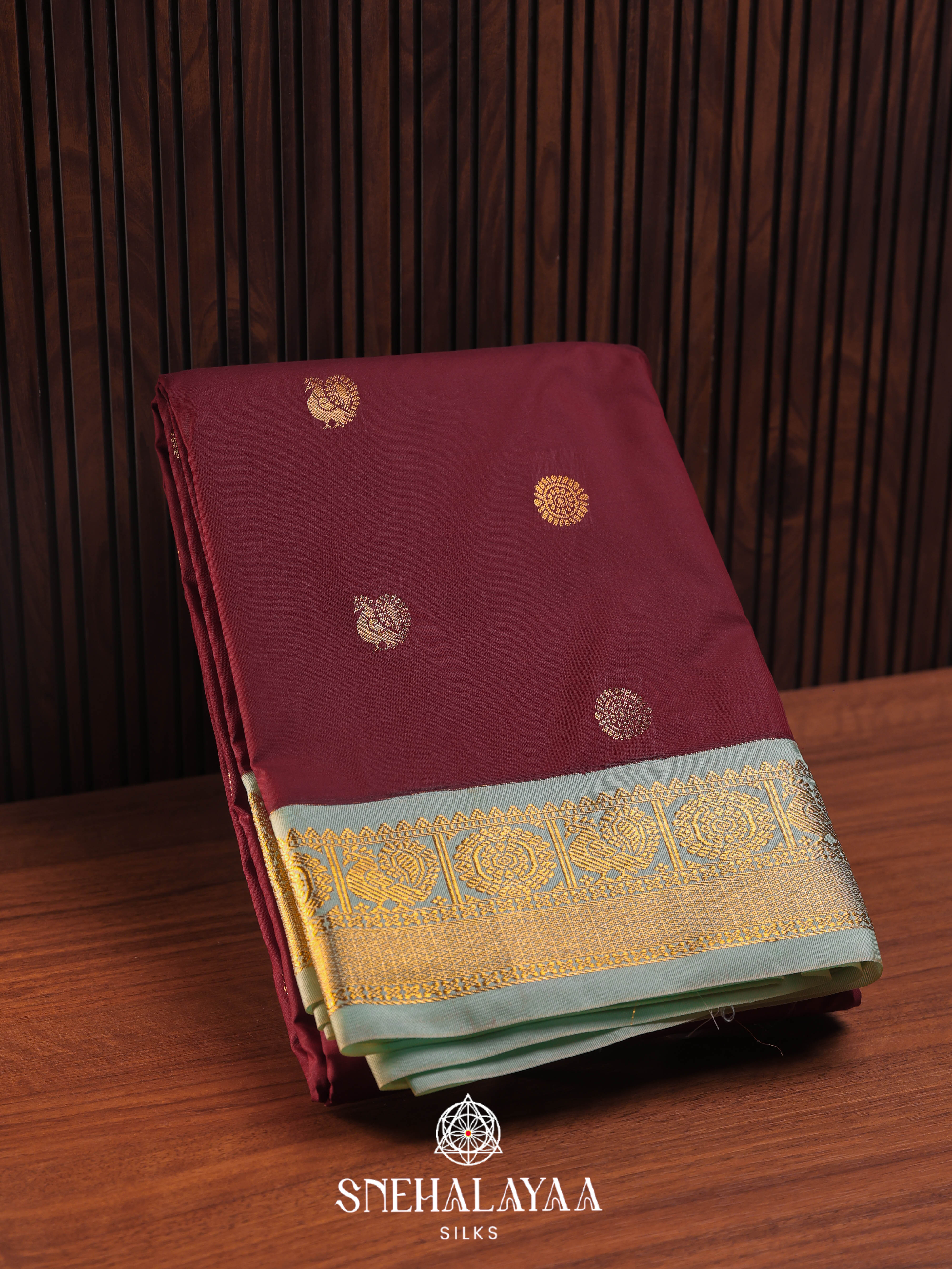Maroon Art Silk Saree