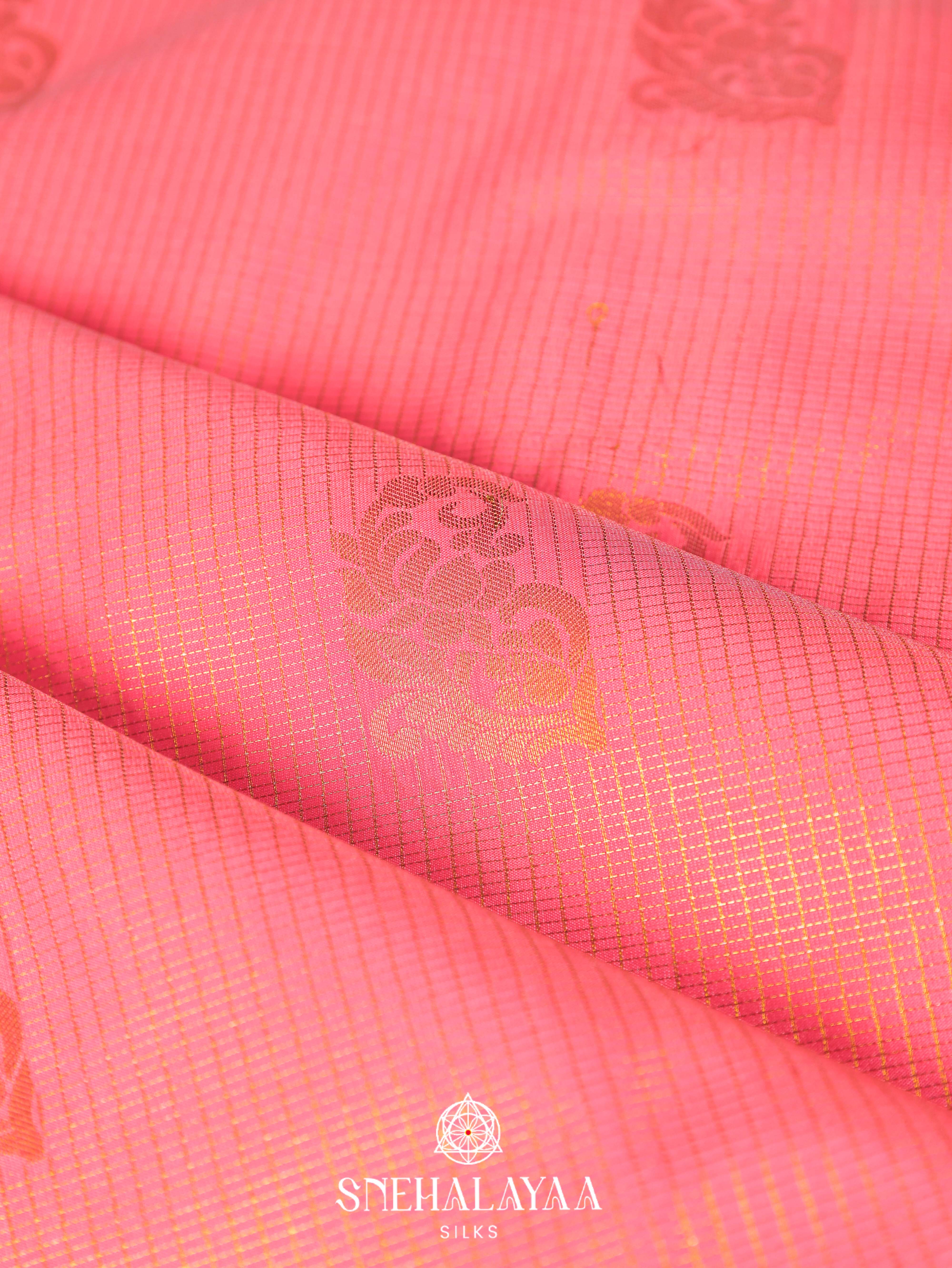 Peach Art Silk Saree