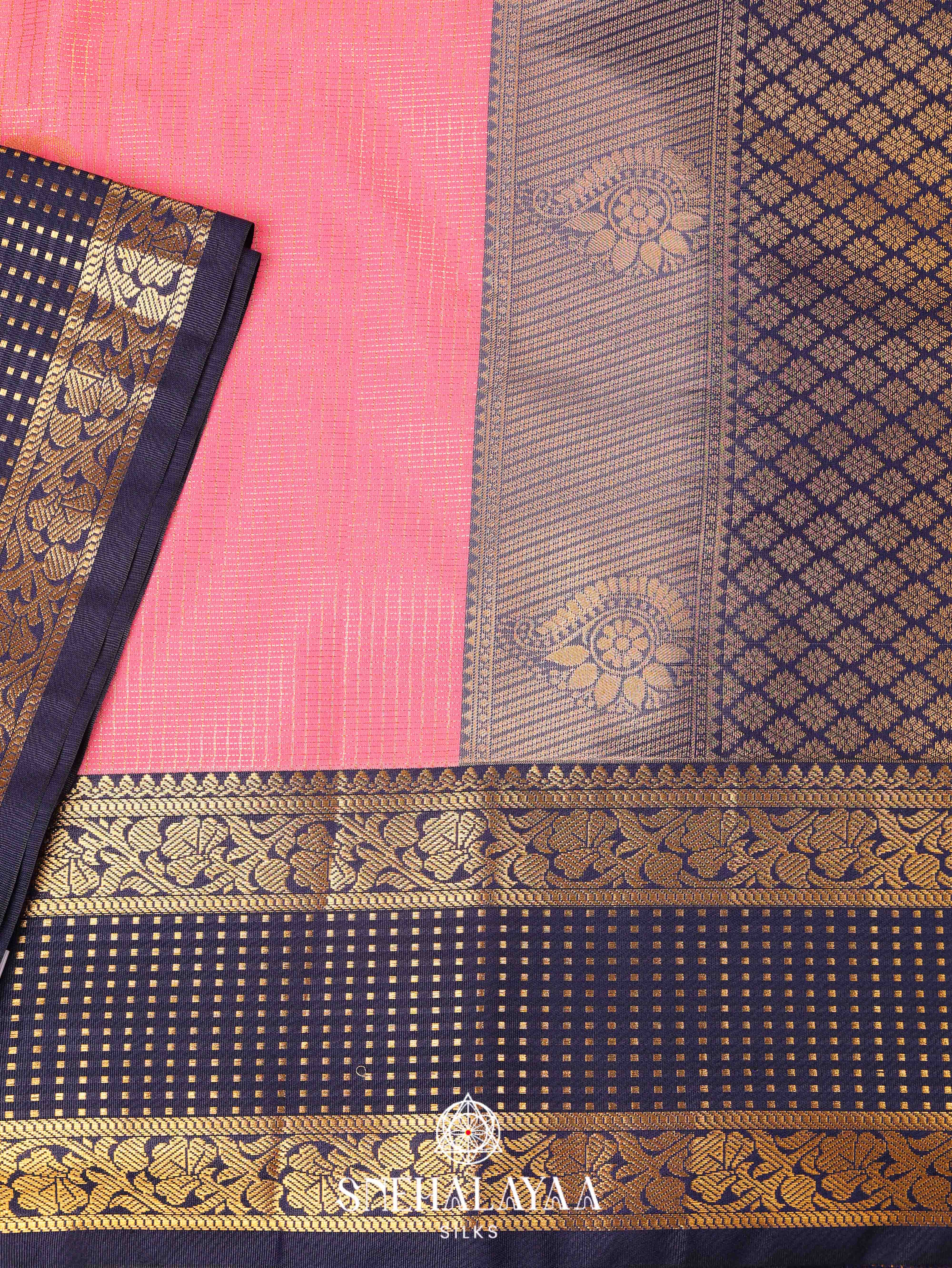 Peach Art Silk Saree