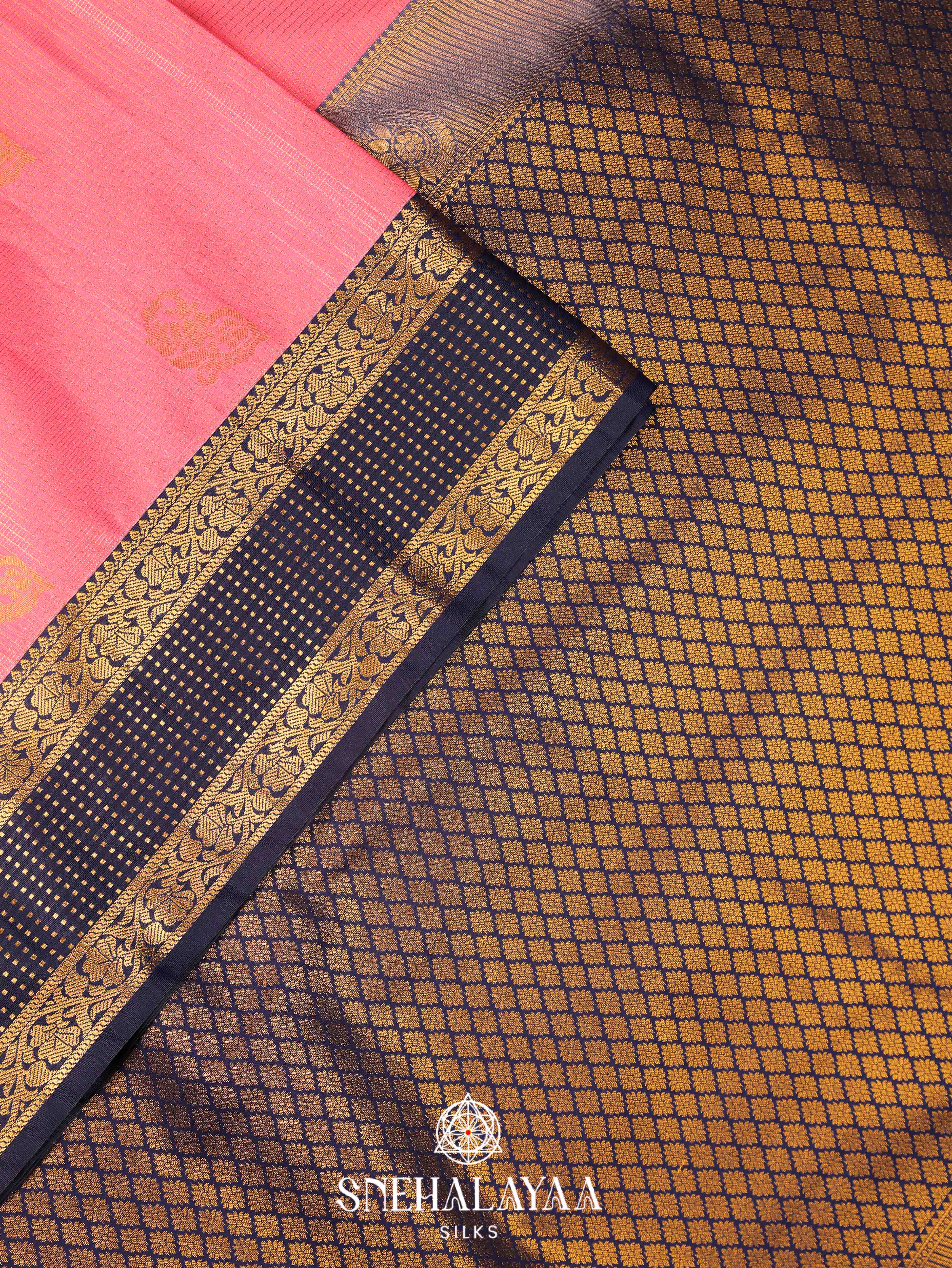 Peach Art Silk Saree