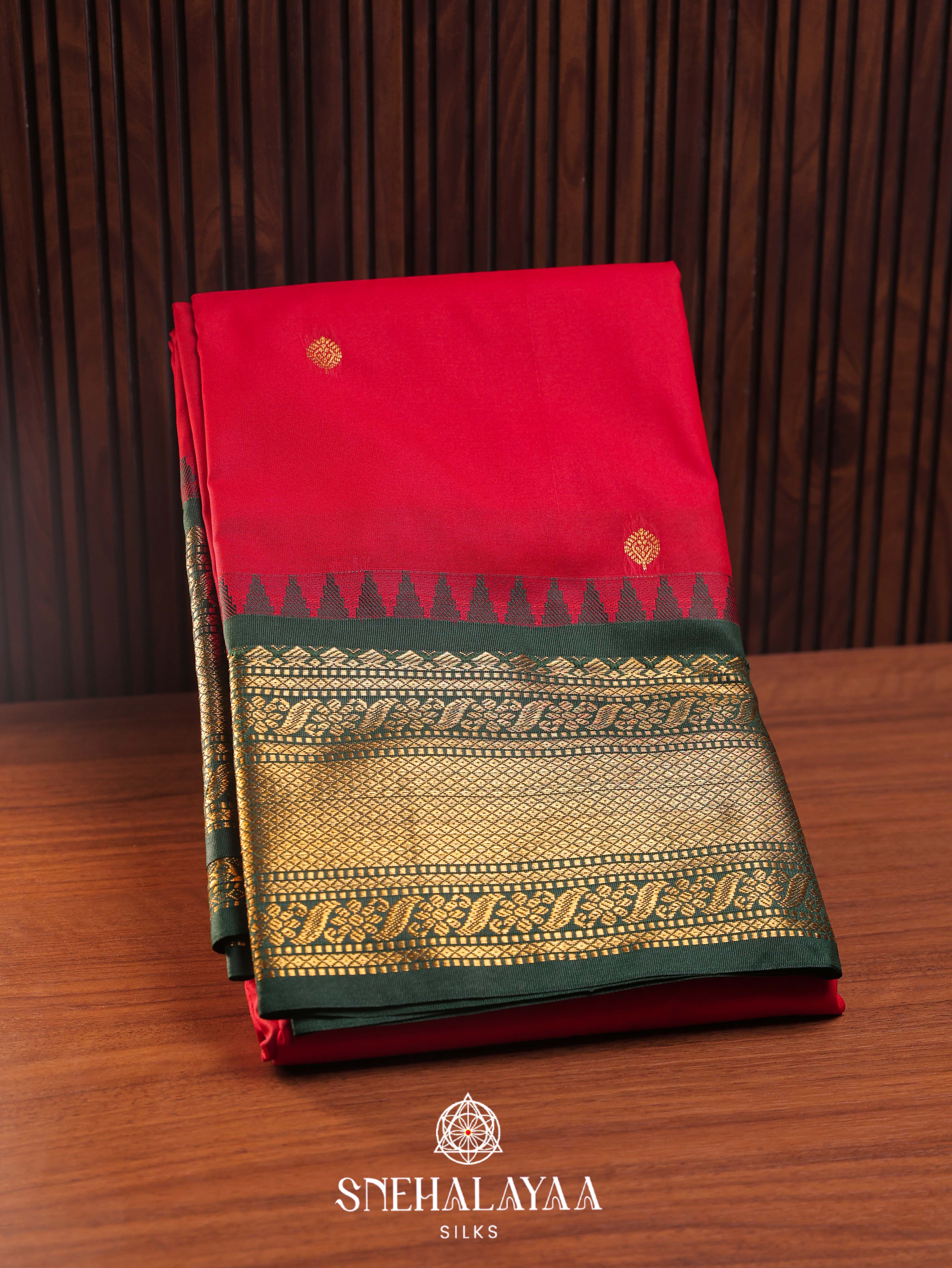 Red Art Silk Saree
