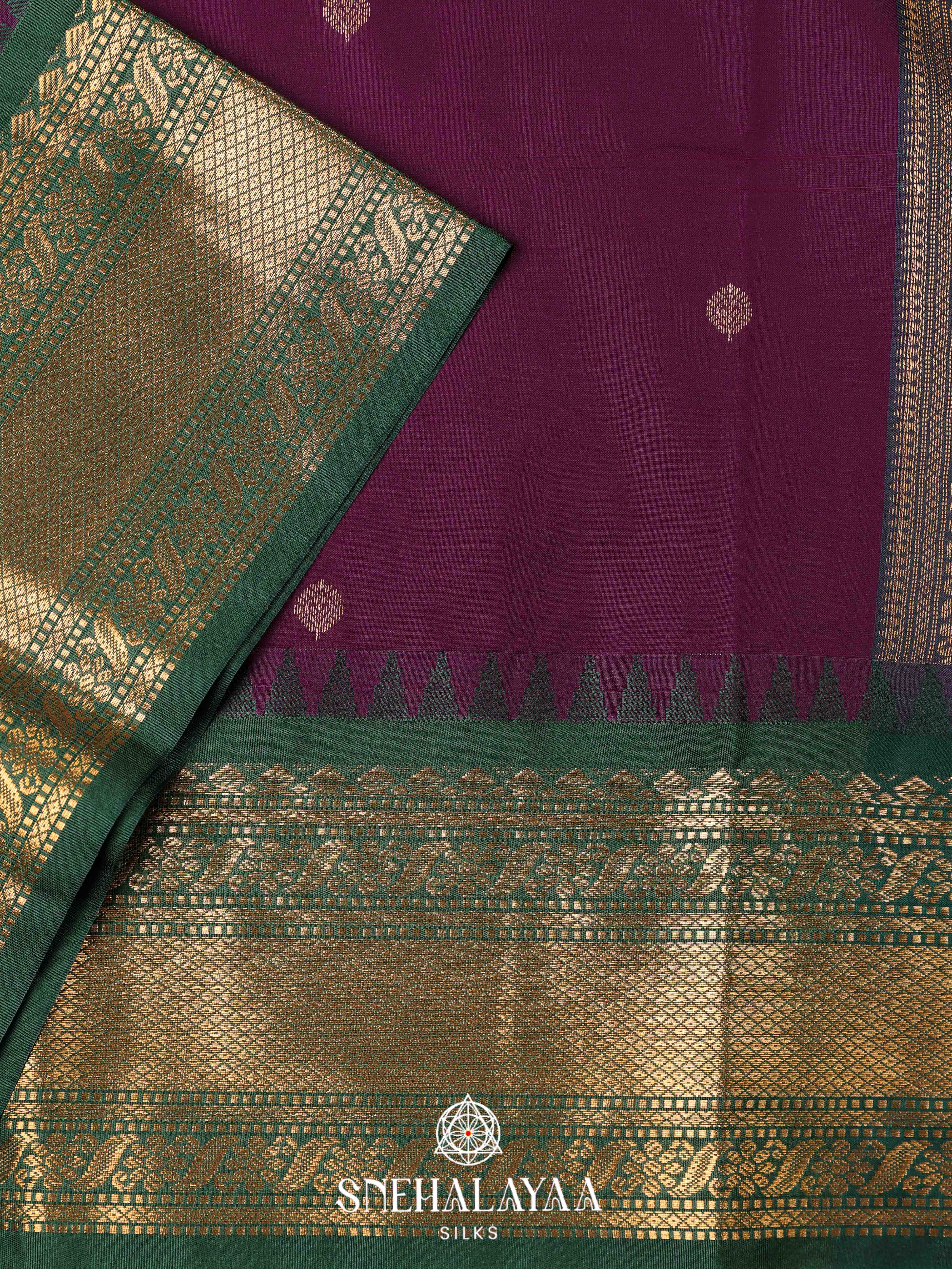 wine Art Silk Saree