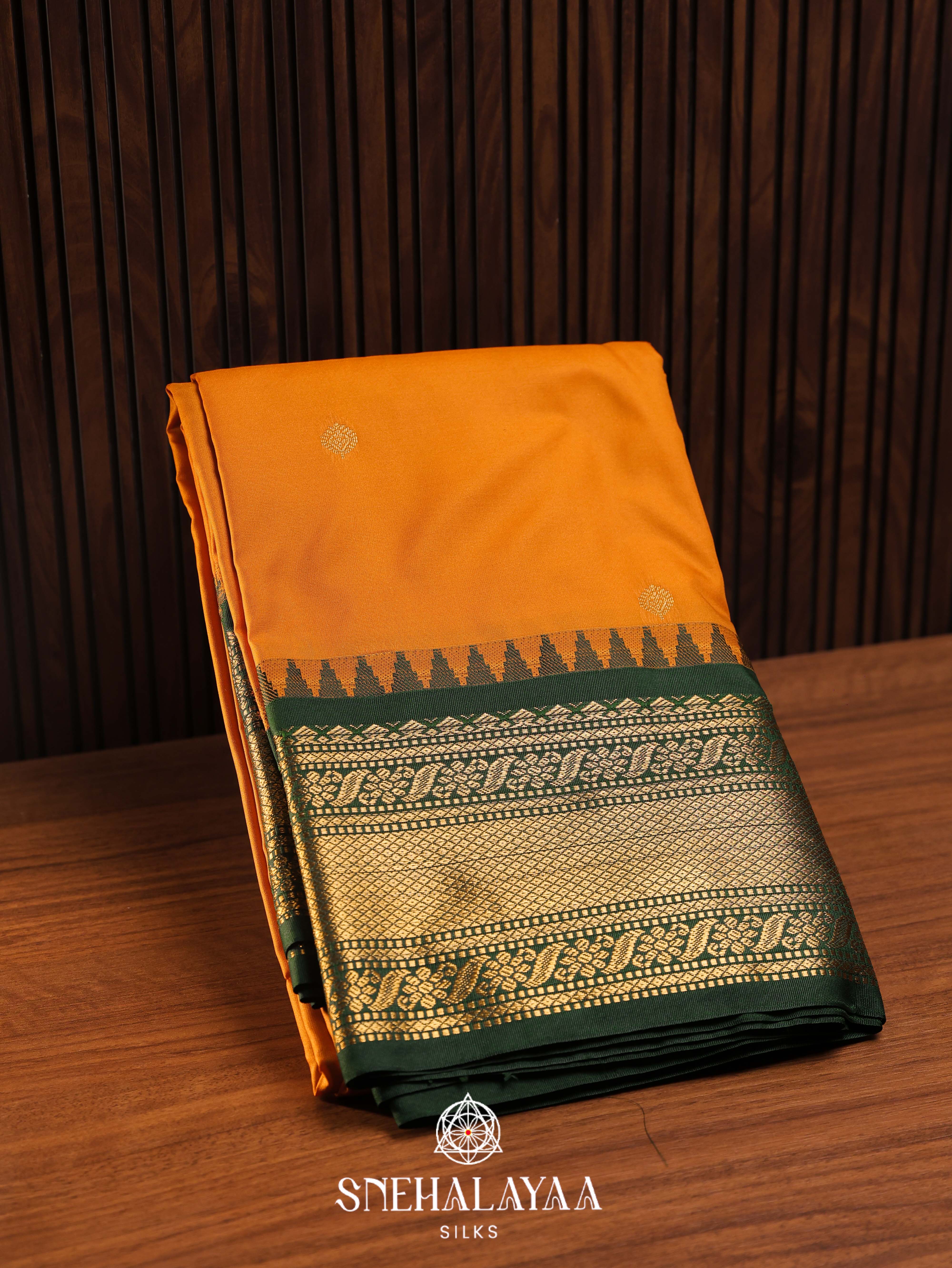 Mango Yellow Art Silk Saree