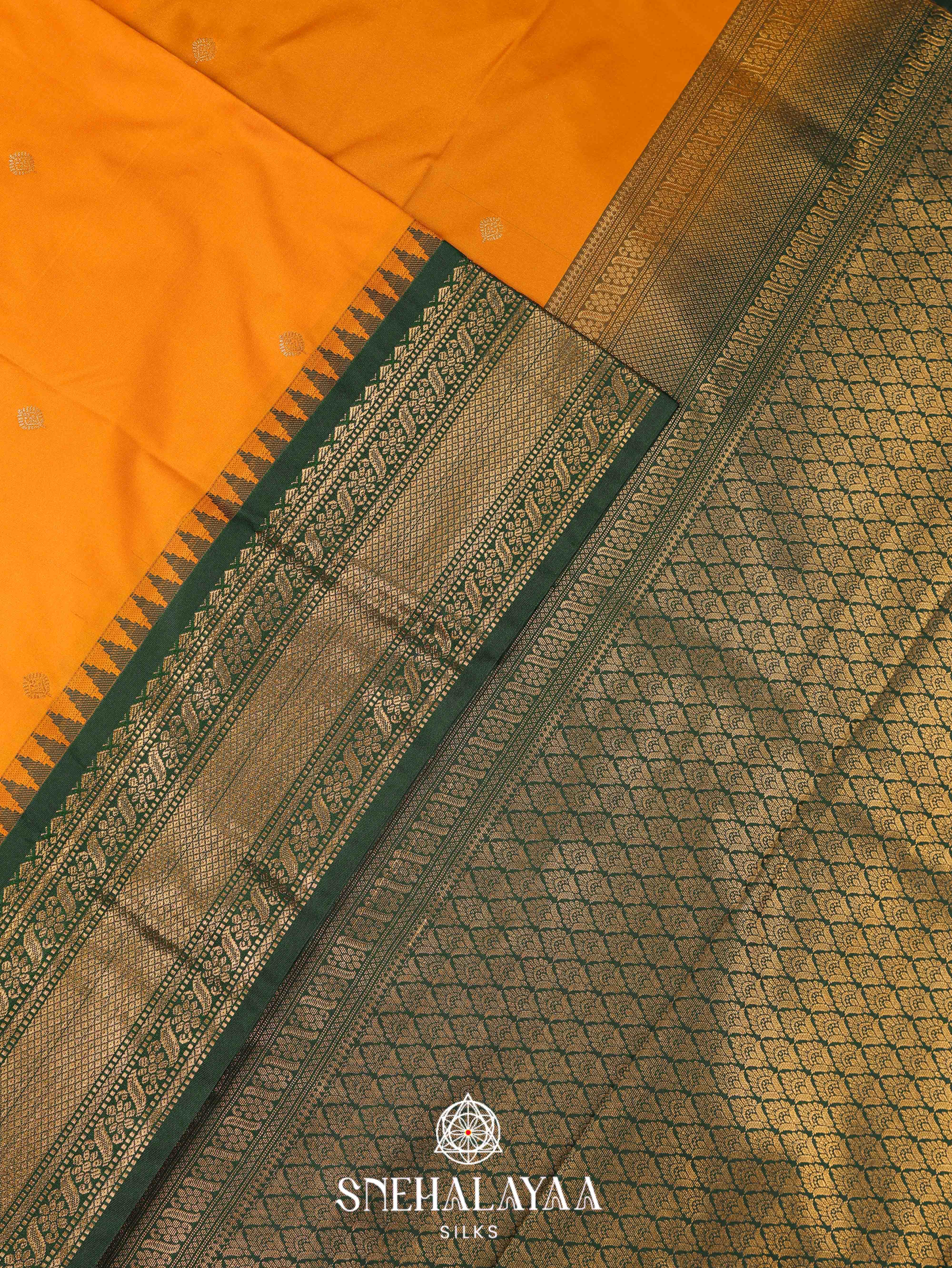 Mango Yellow Art Silk Saree