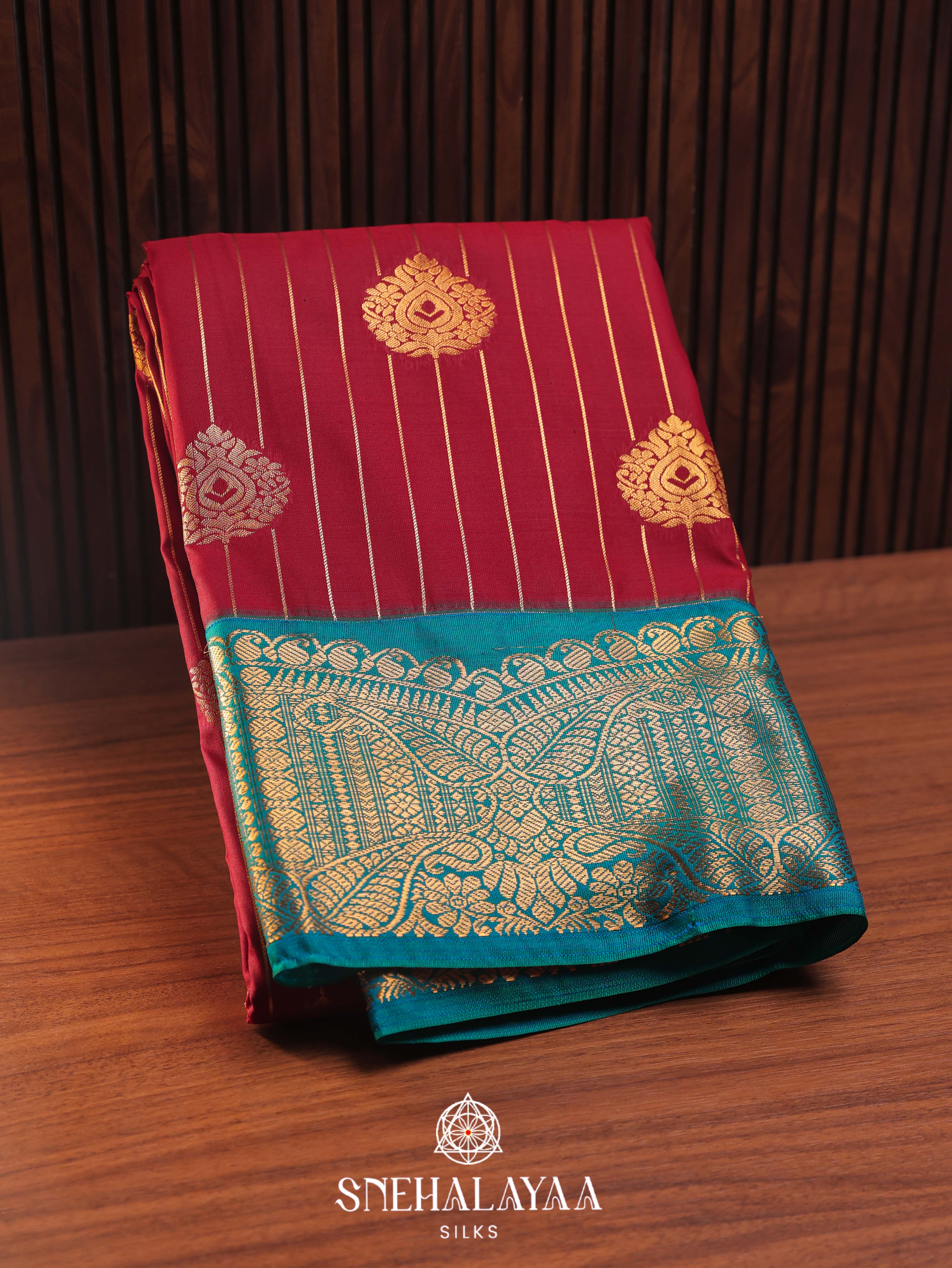 Maroon Art Silk Saree