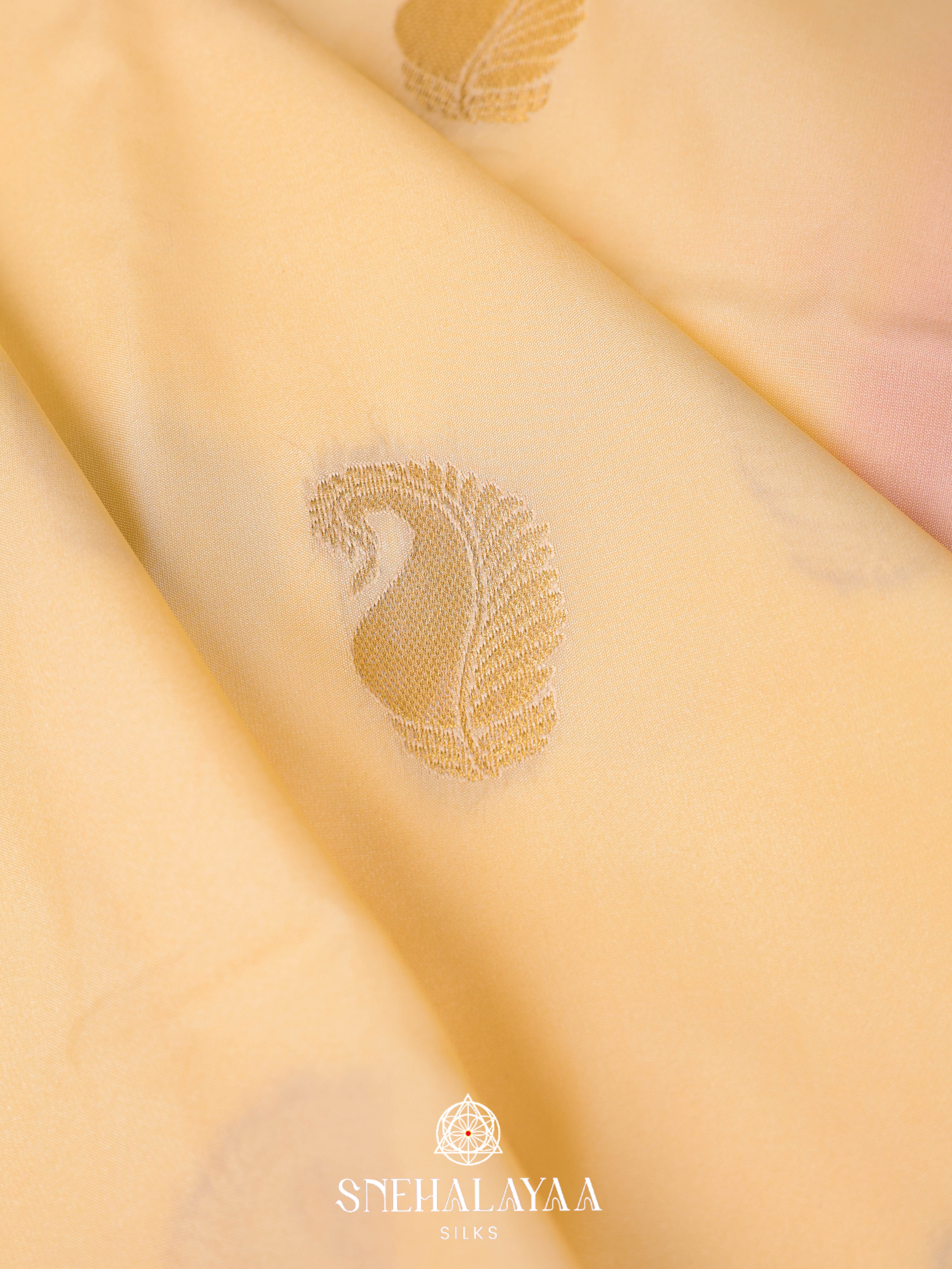 Cream Art Silk Saree
