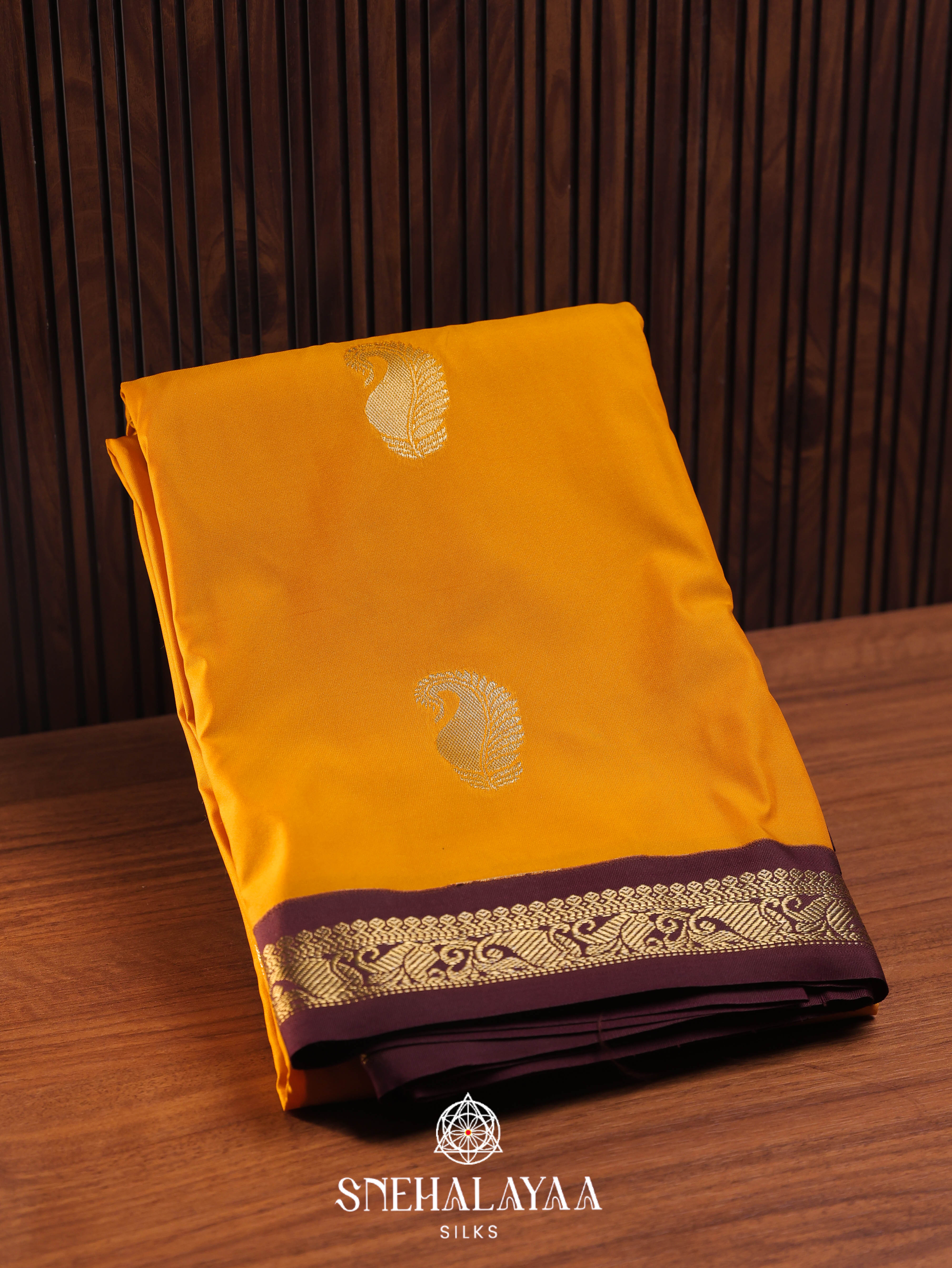 Mango Yellow Art Silk Saree