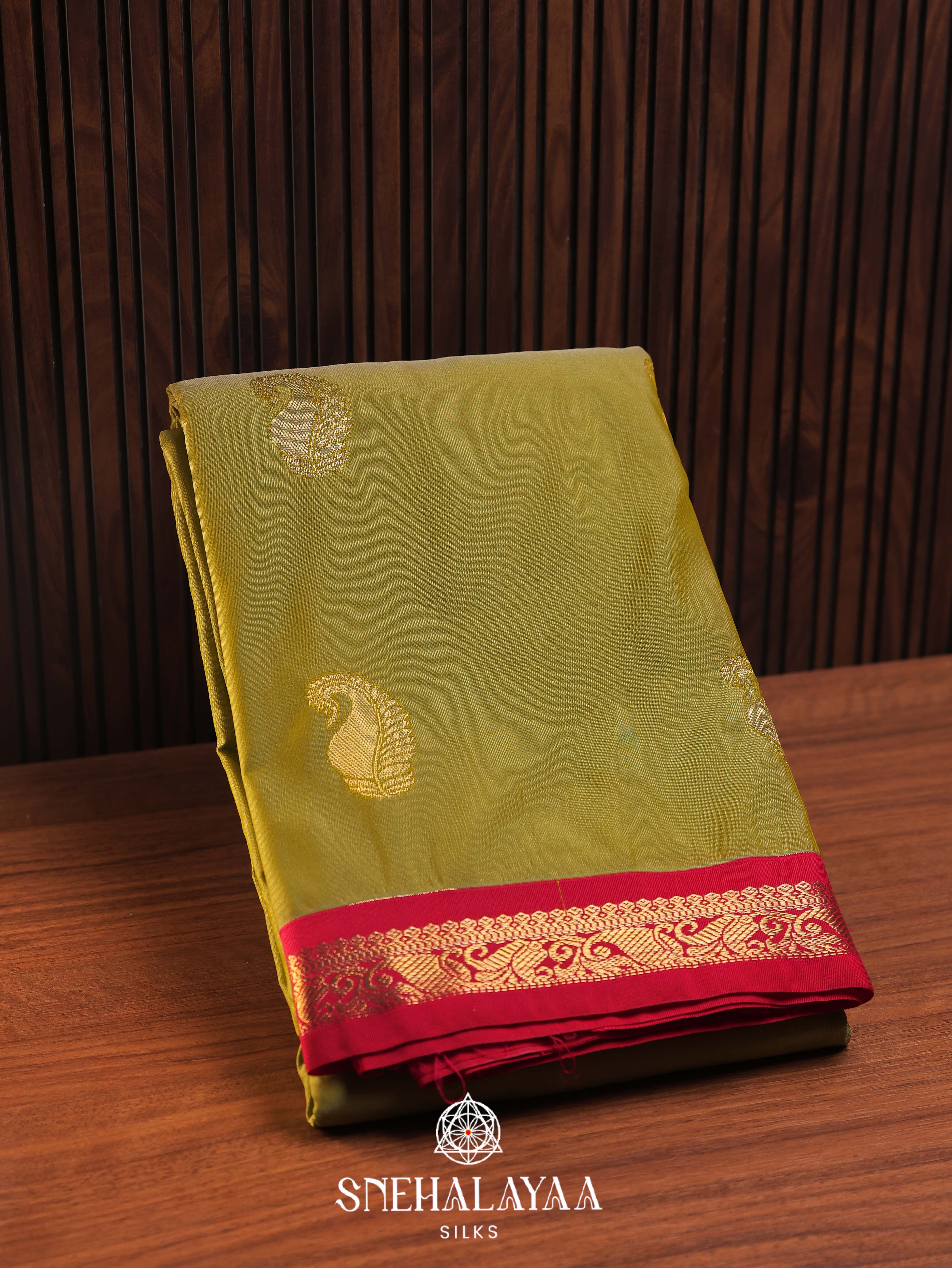 Moss Green Art Silk Saree