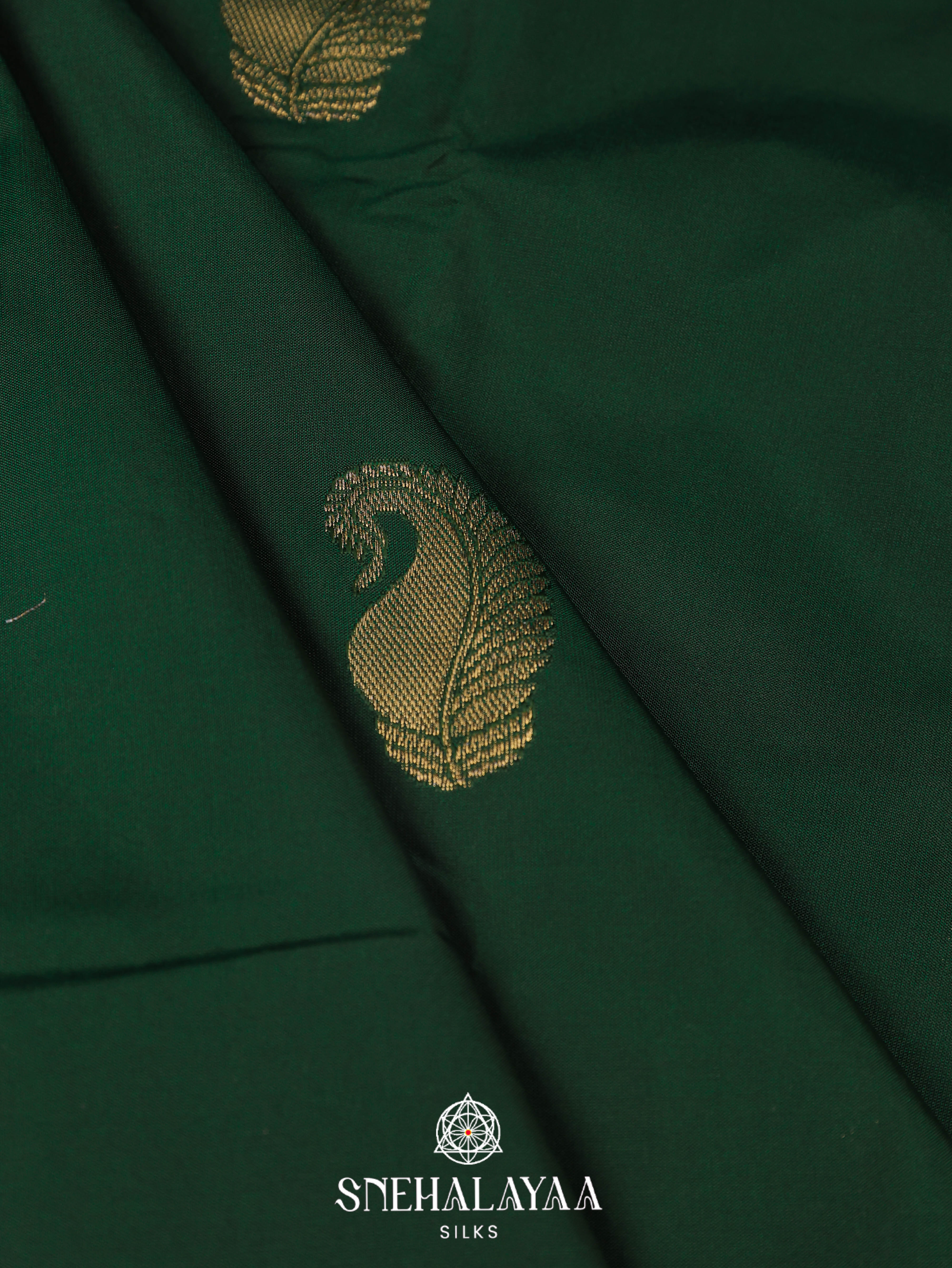 Forest Green Art Silk Saree