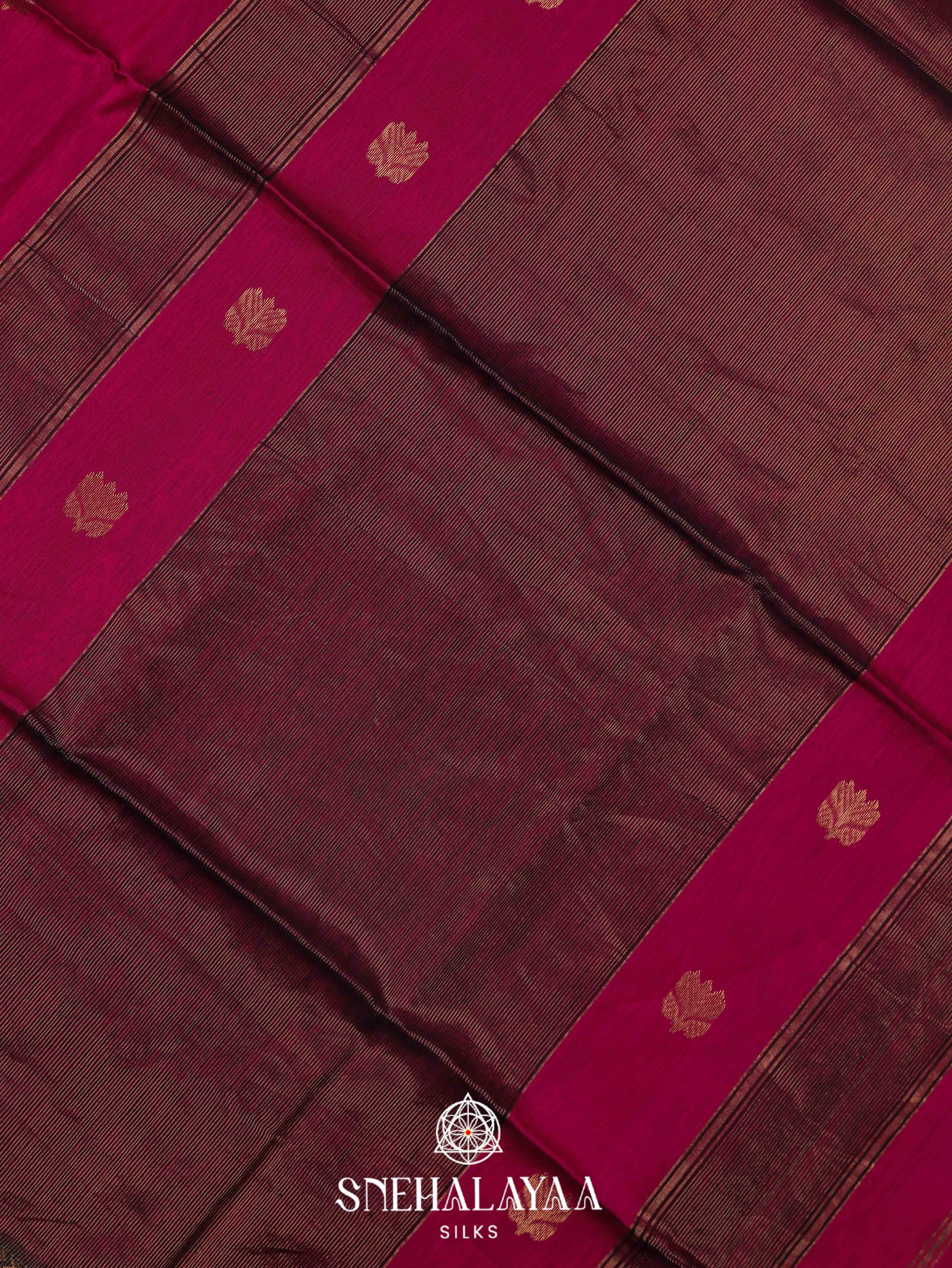 Pink Maheshwari Silk Cotton Saree