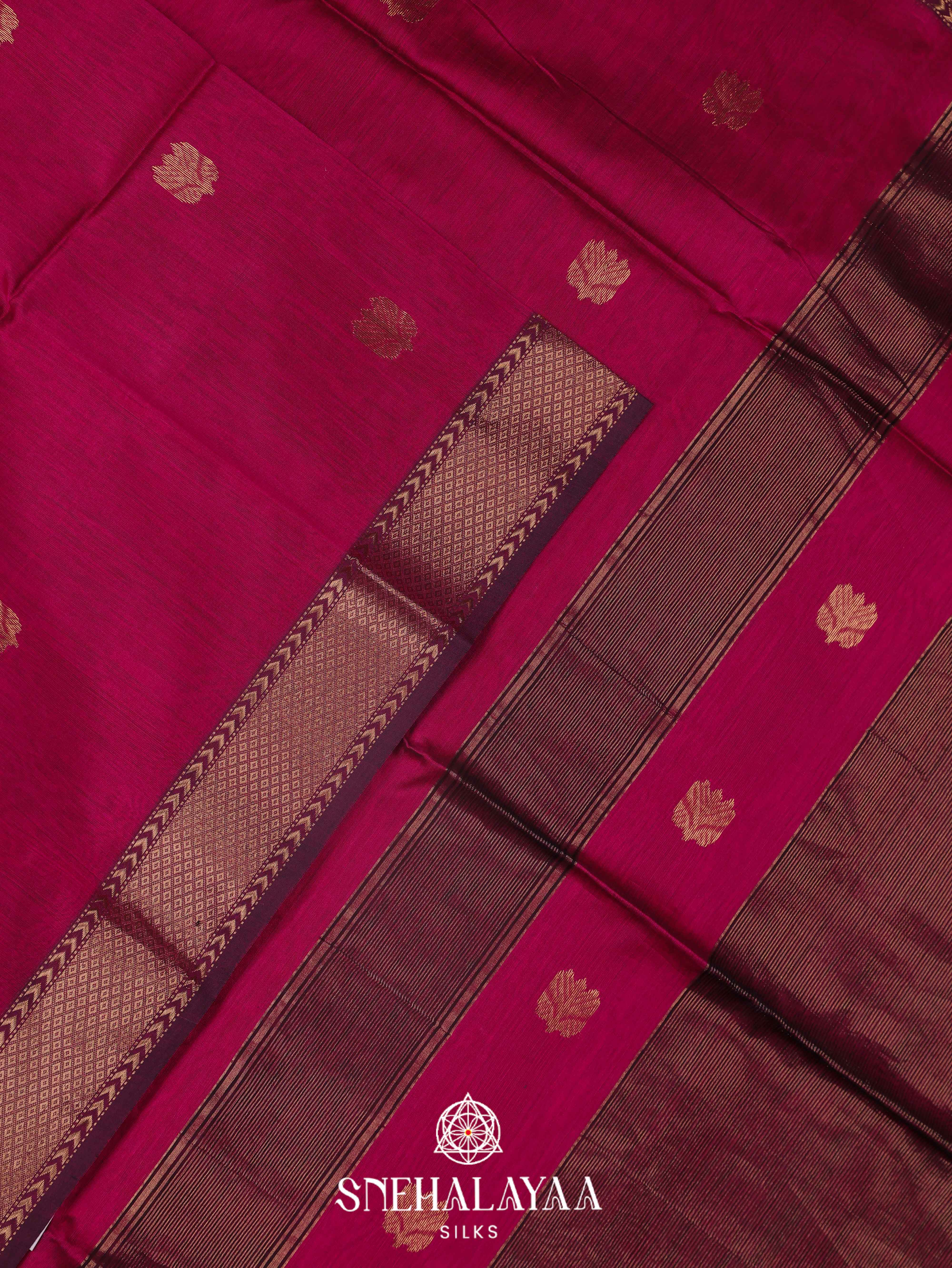 Pink Maheshwari Silk Cotton Saree