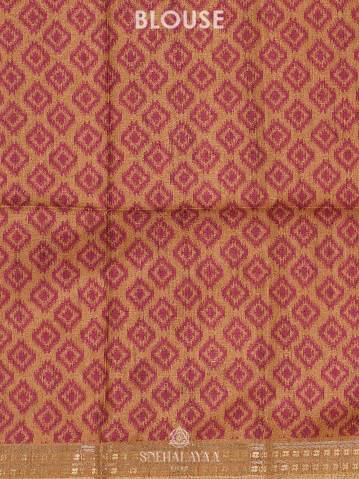 Beige Tussar Saree with Pale Pink Border