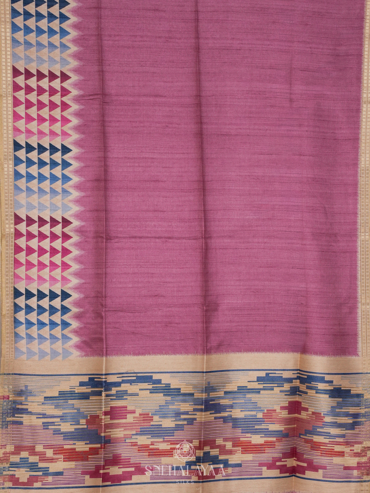 Lilac Tussar Saree