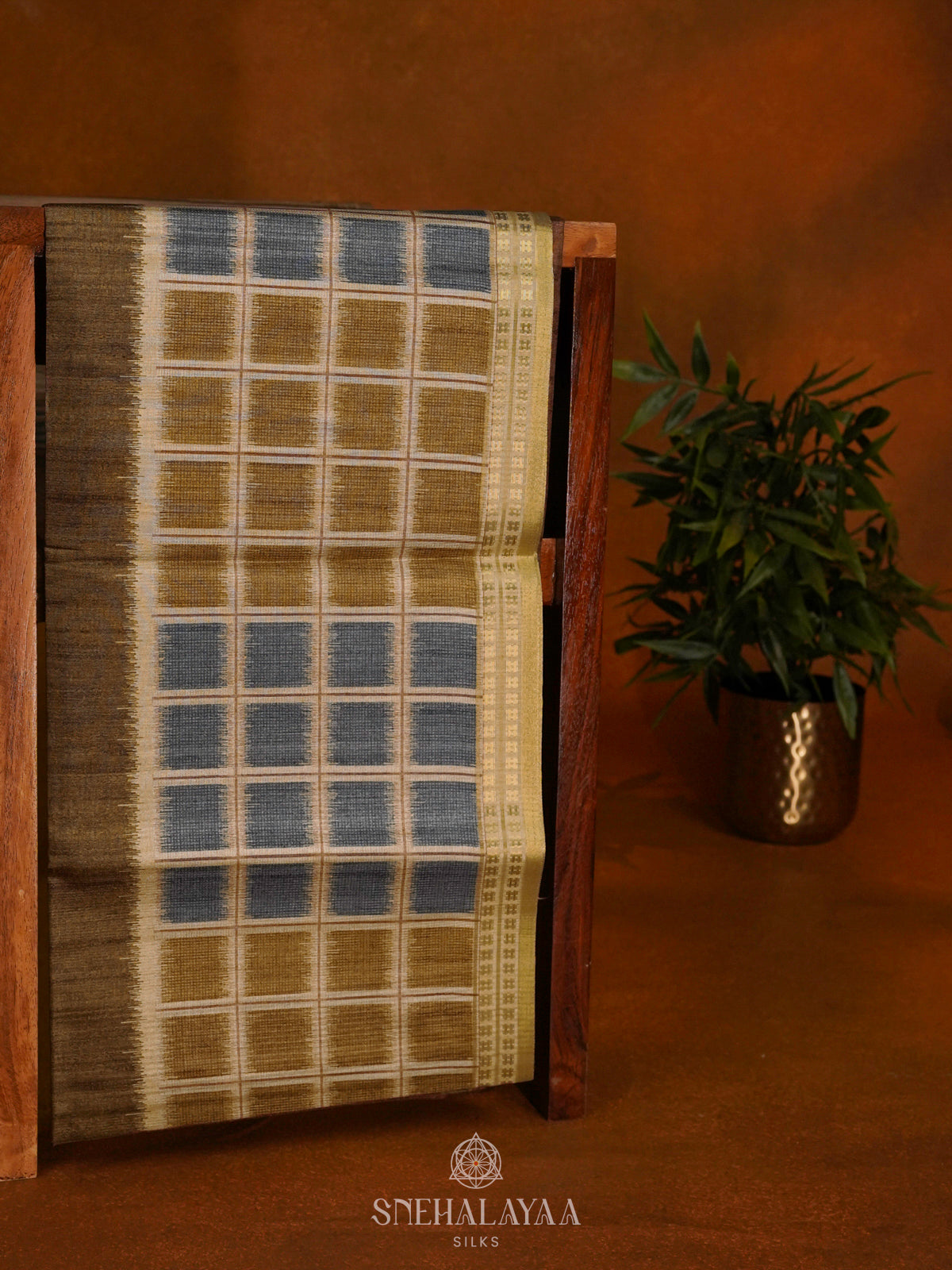 Brown Tussar Saree