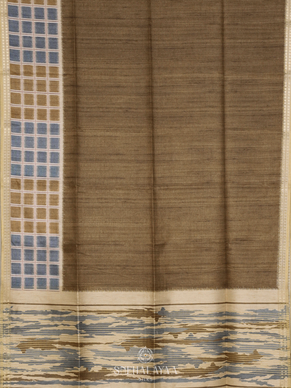 Brown Tussar Saree
