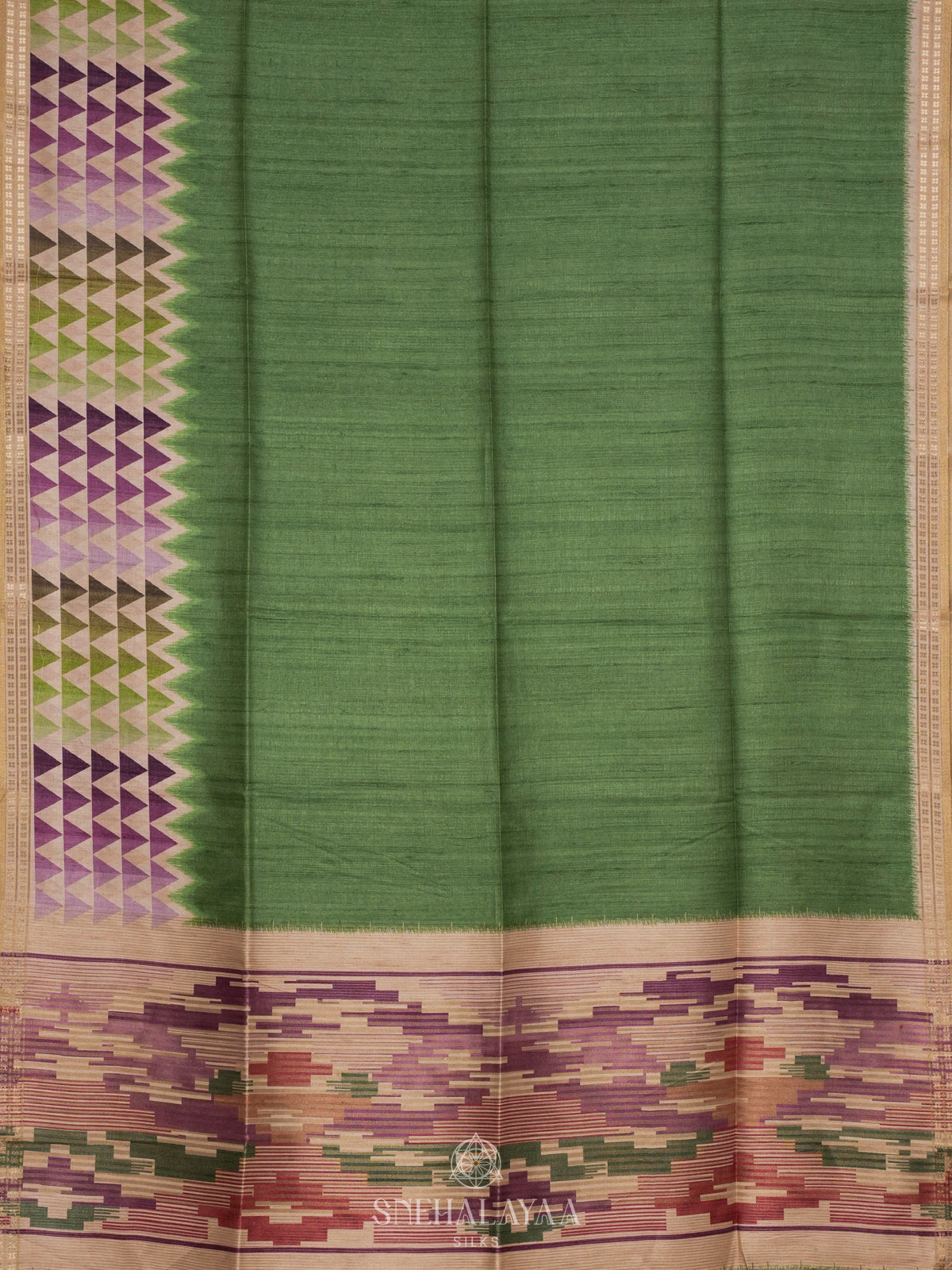 Green Tussar Saree