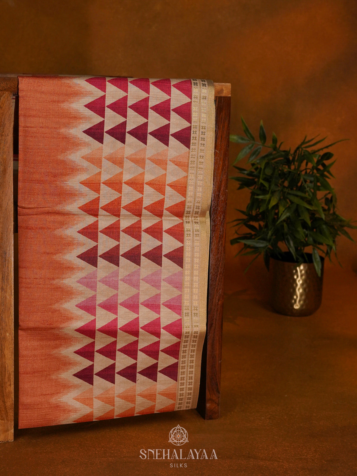 Orange Tussar Saree