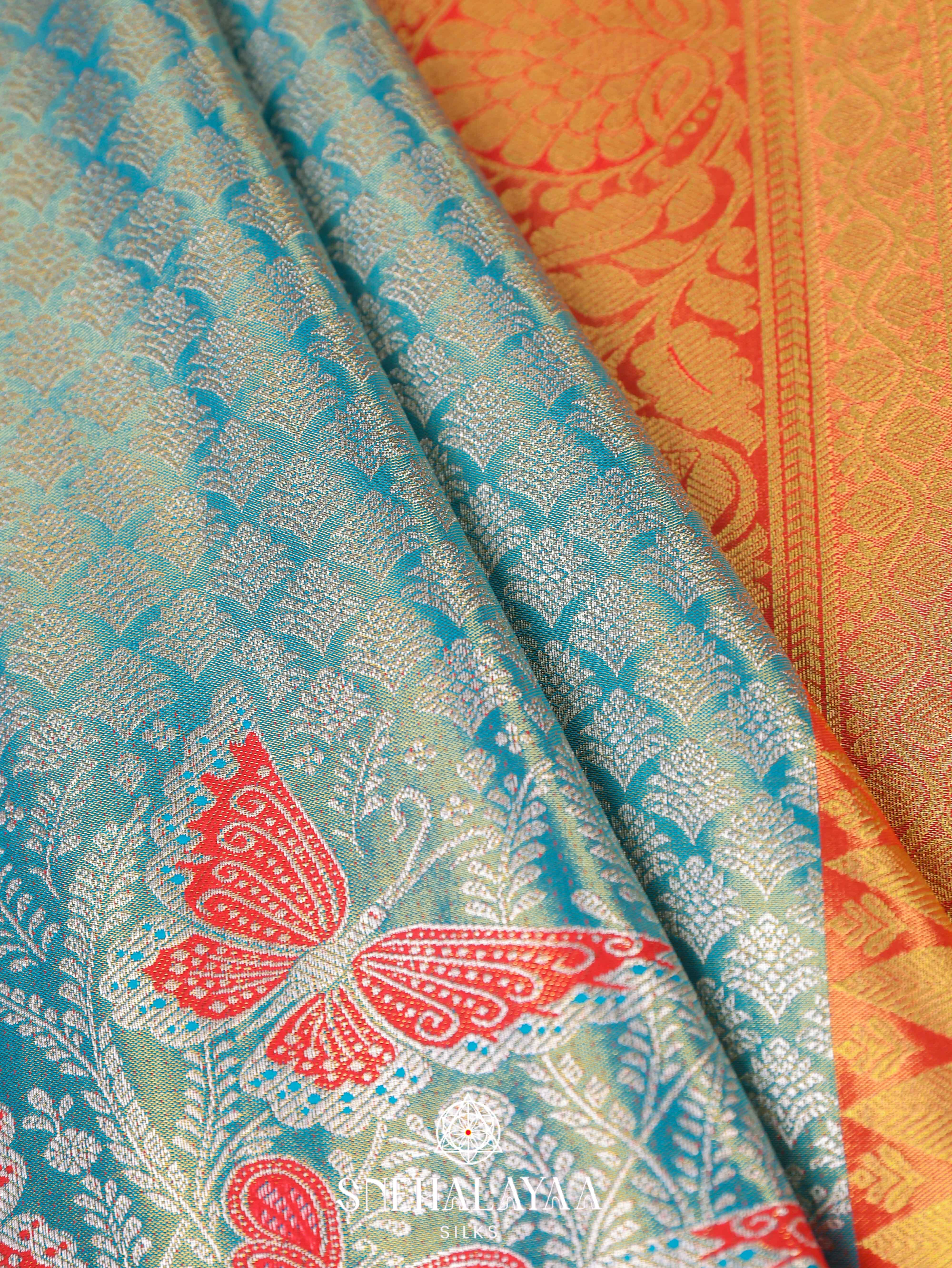 Blue Art Silk Saree