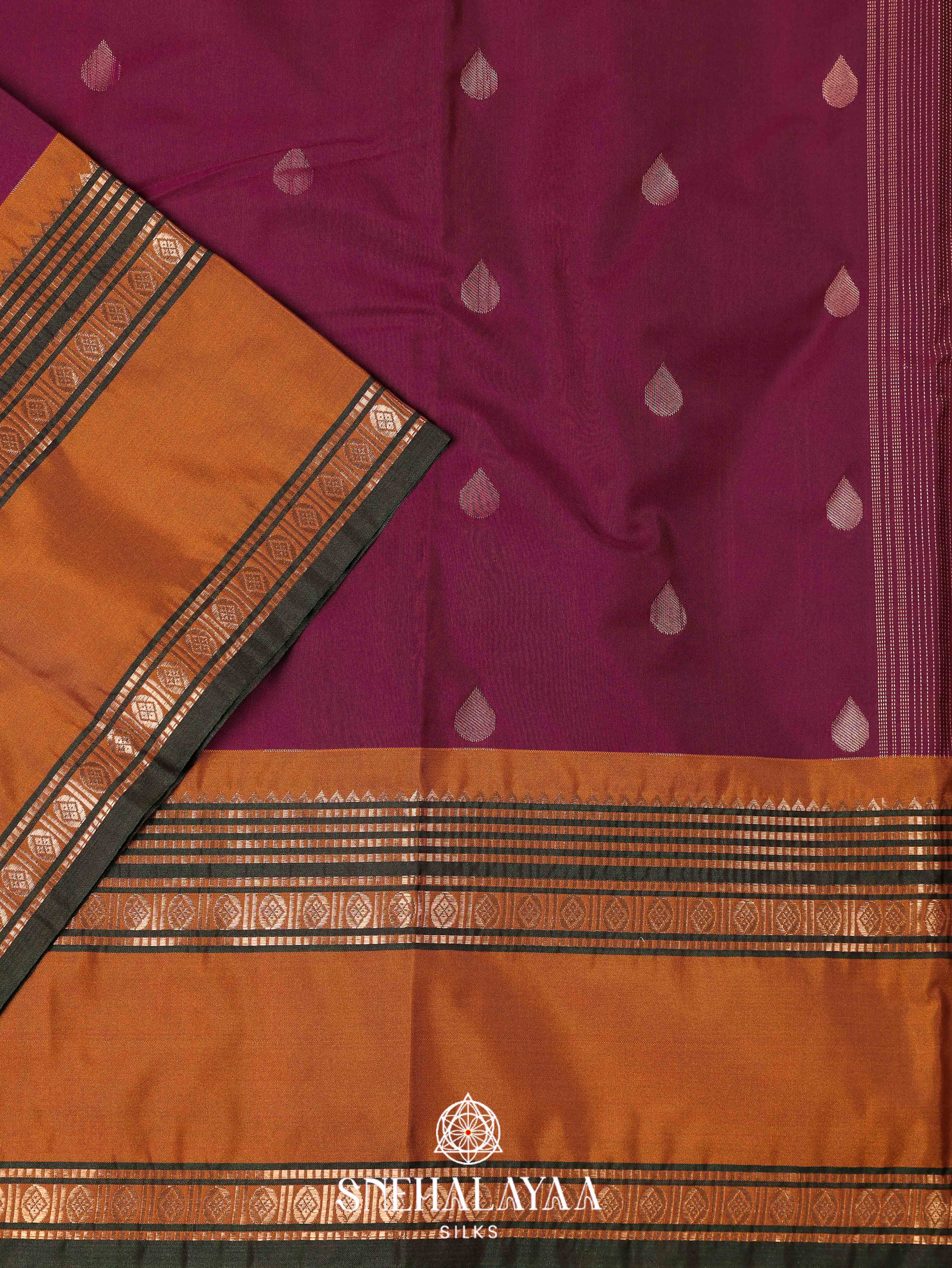 Wine Art Silk Saree
