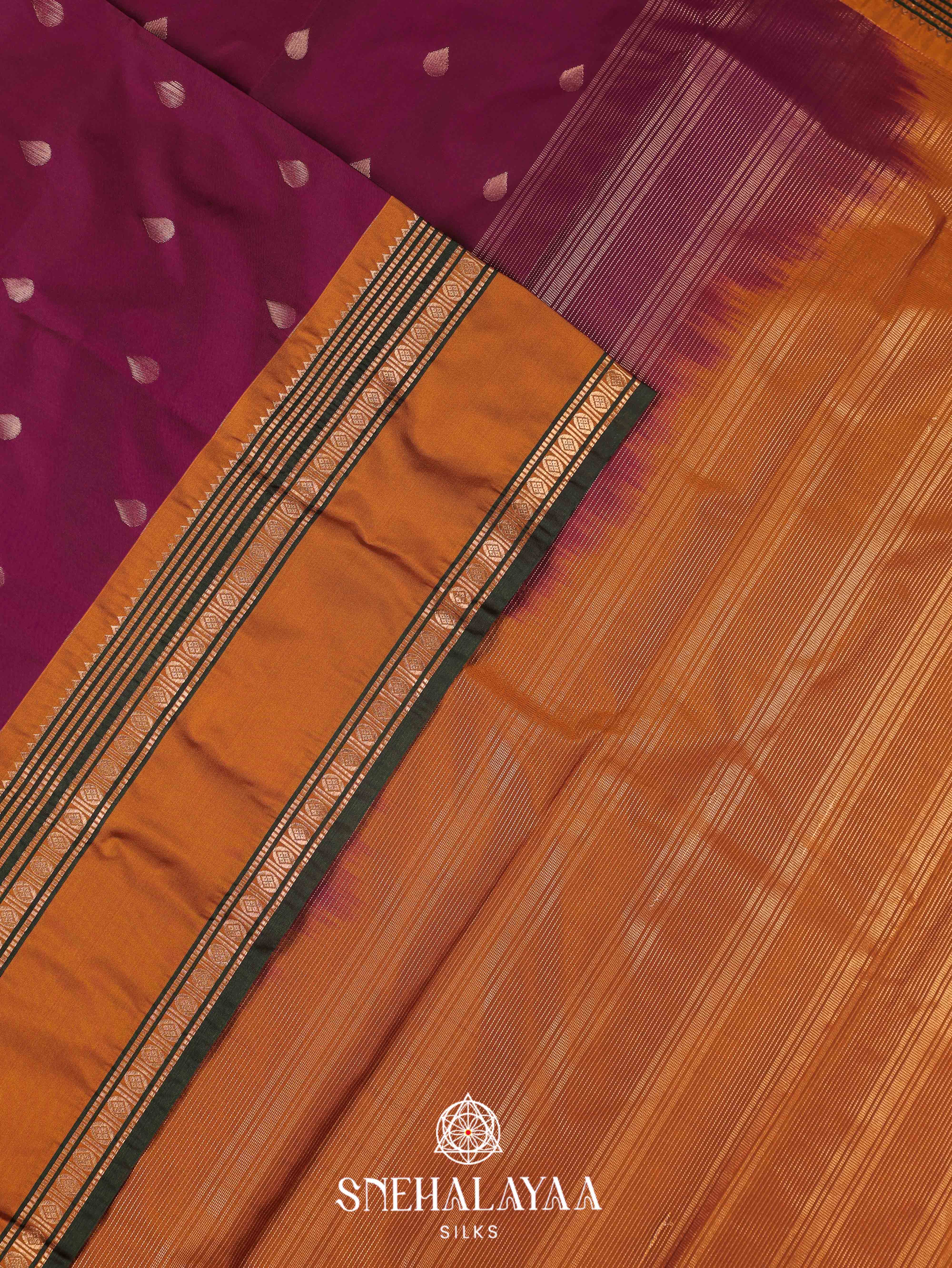 Wine Art Silk Saree