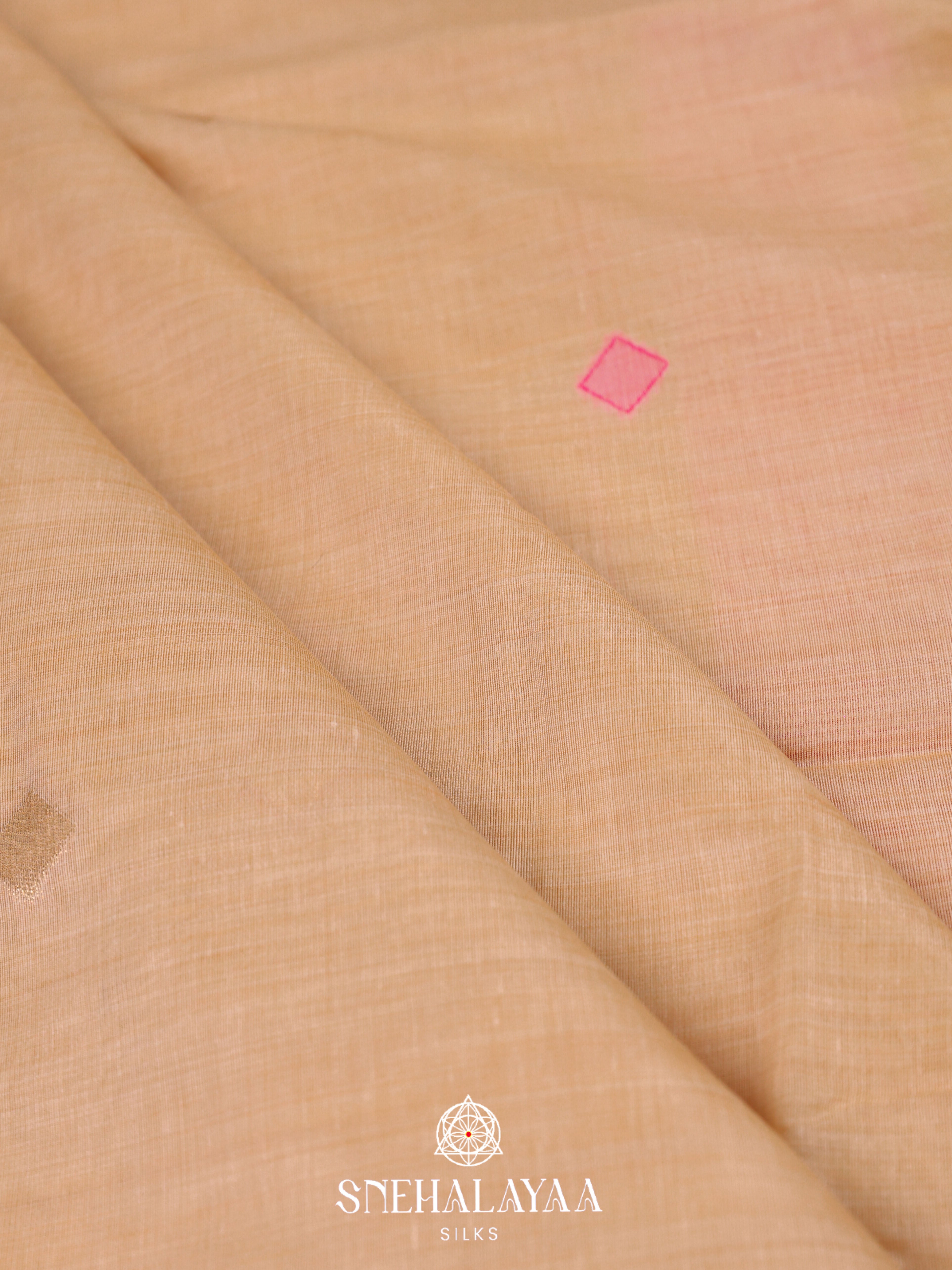 Beige  Munga Cotton Saree