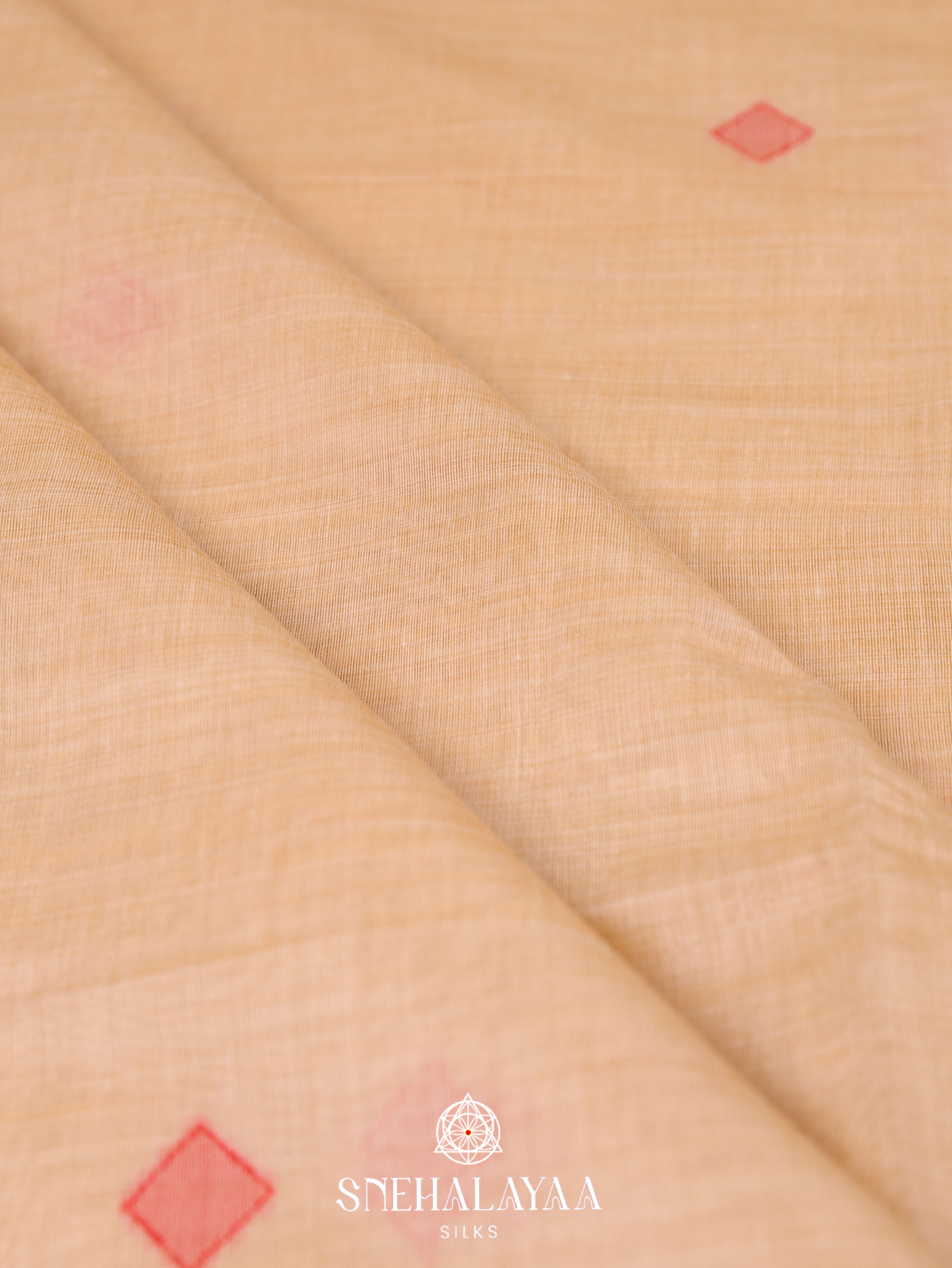 Soft Beige Munga Cotton Saree