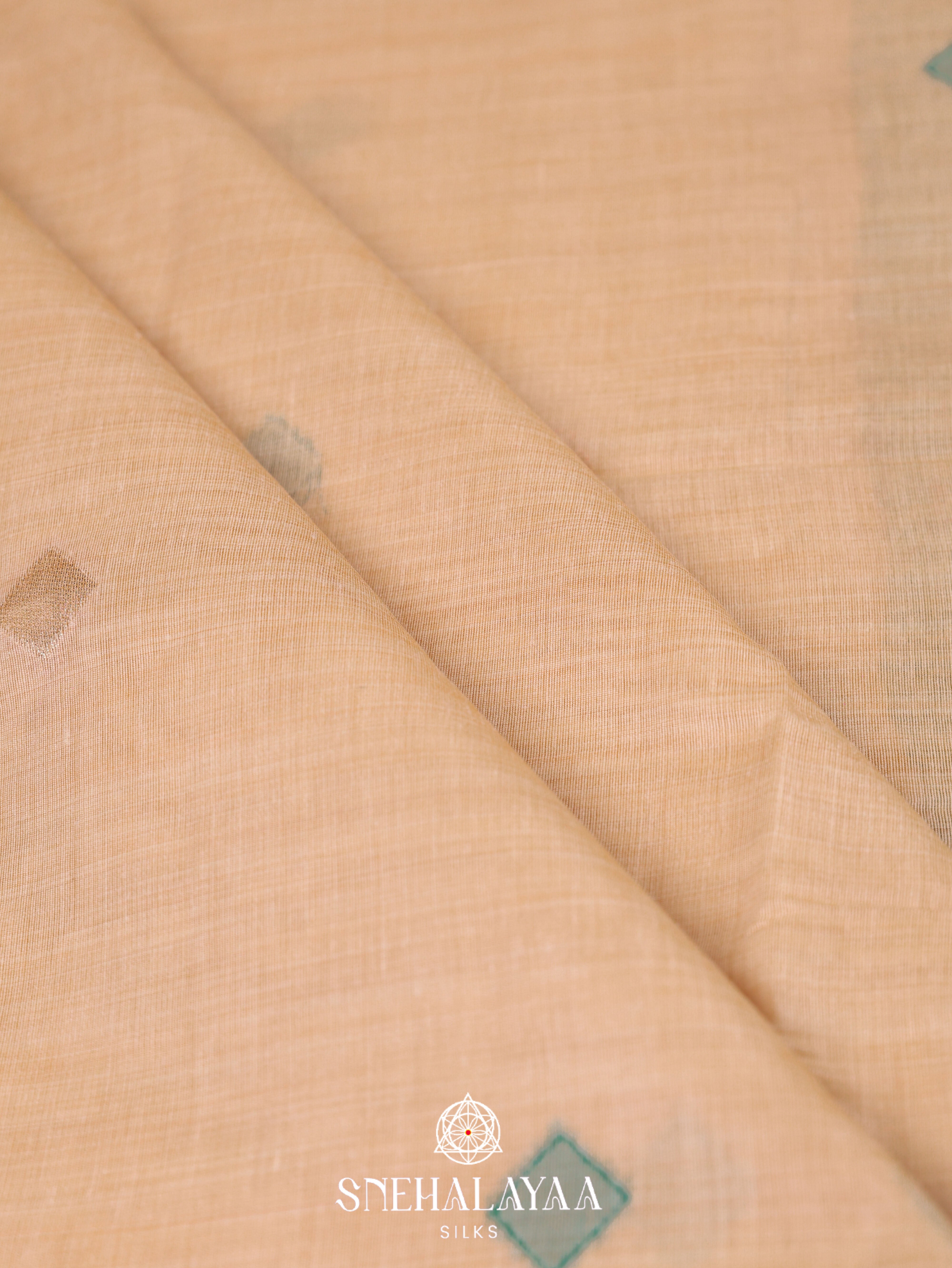 Beige  Munga Cotton Saree