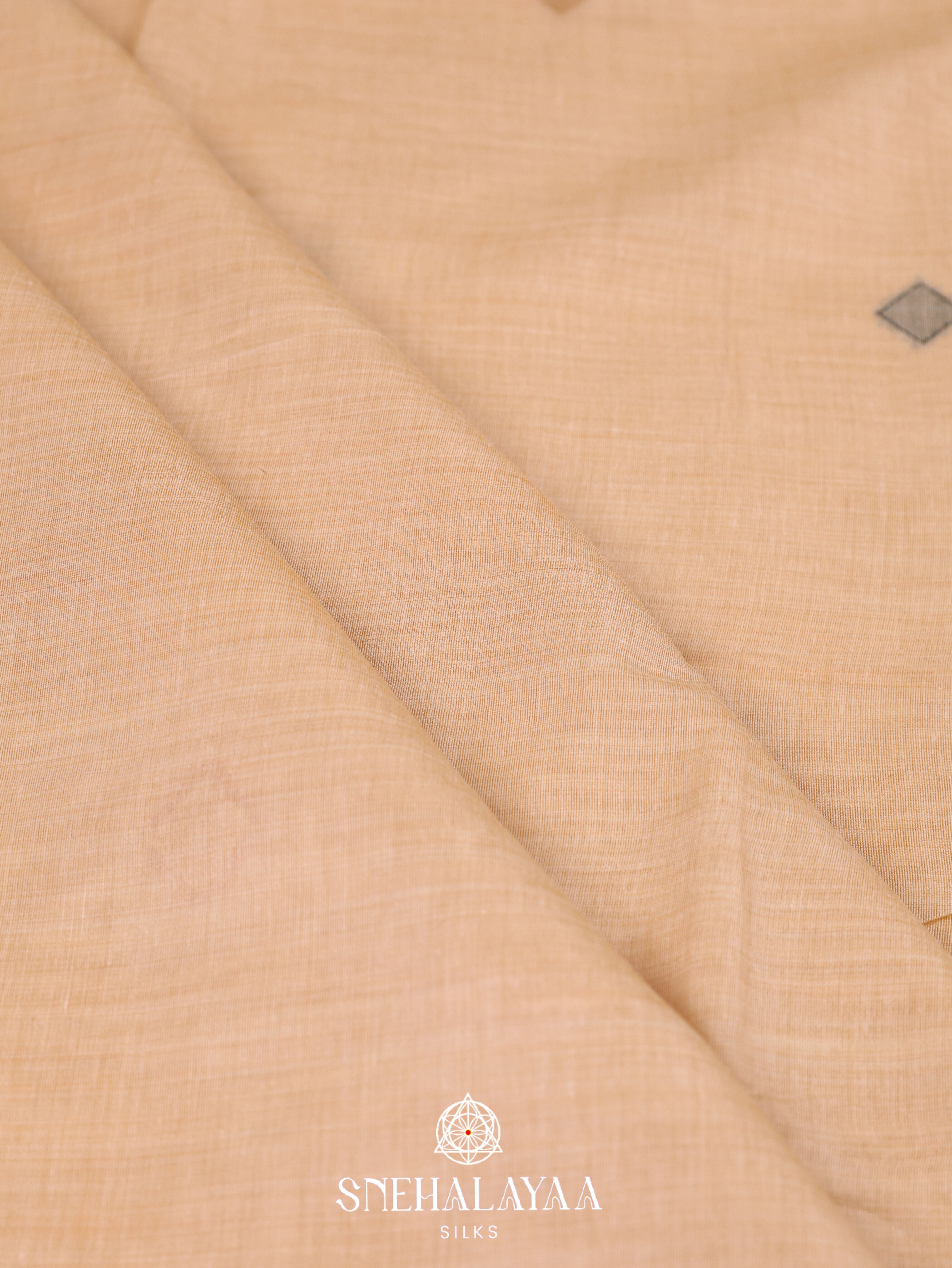 Beige  Munga Cotton Saree