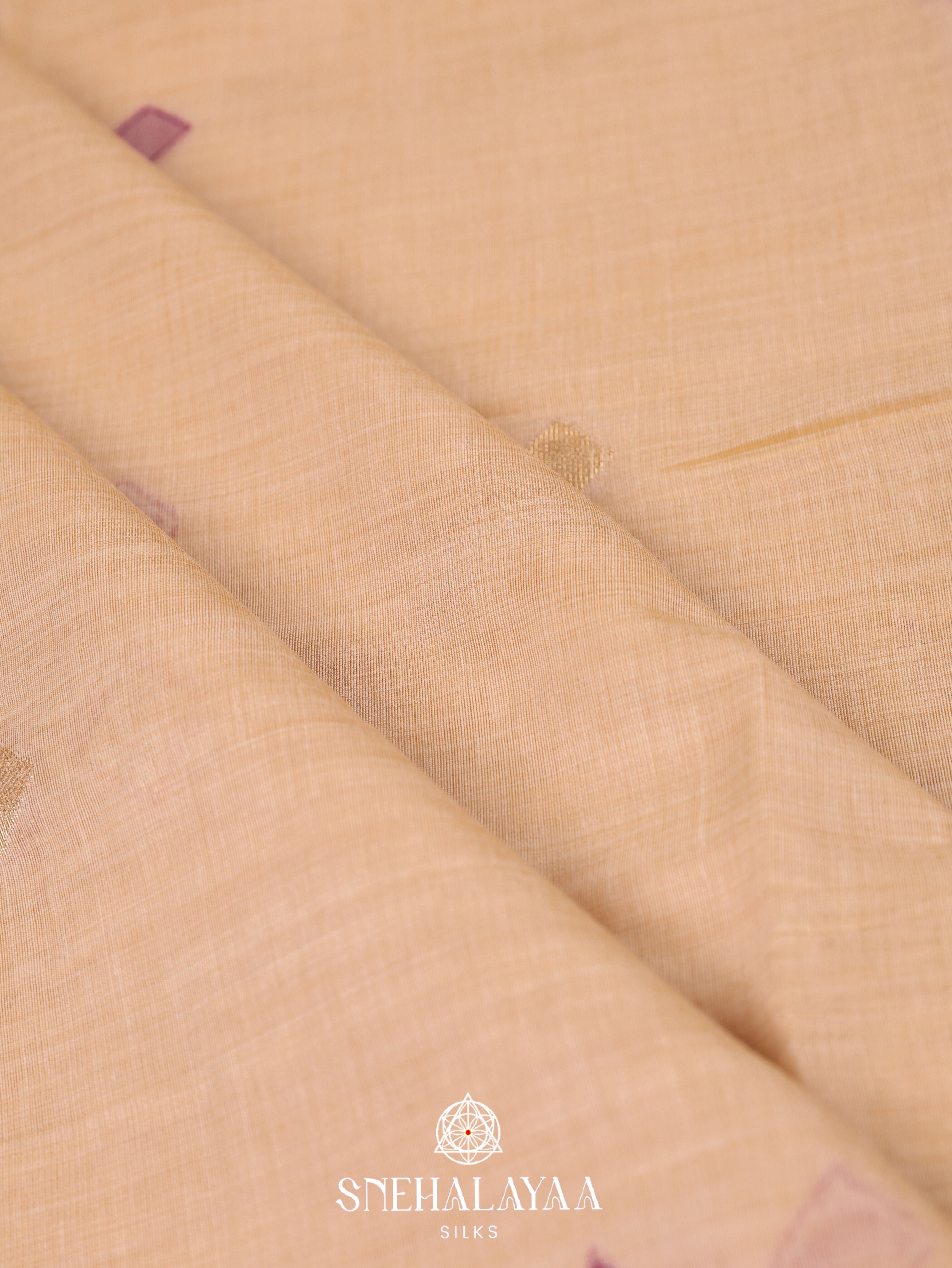 Beige  Munga Cotton Saree