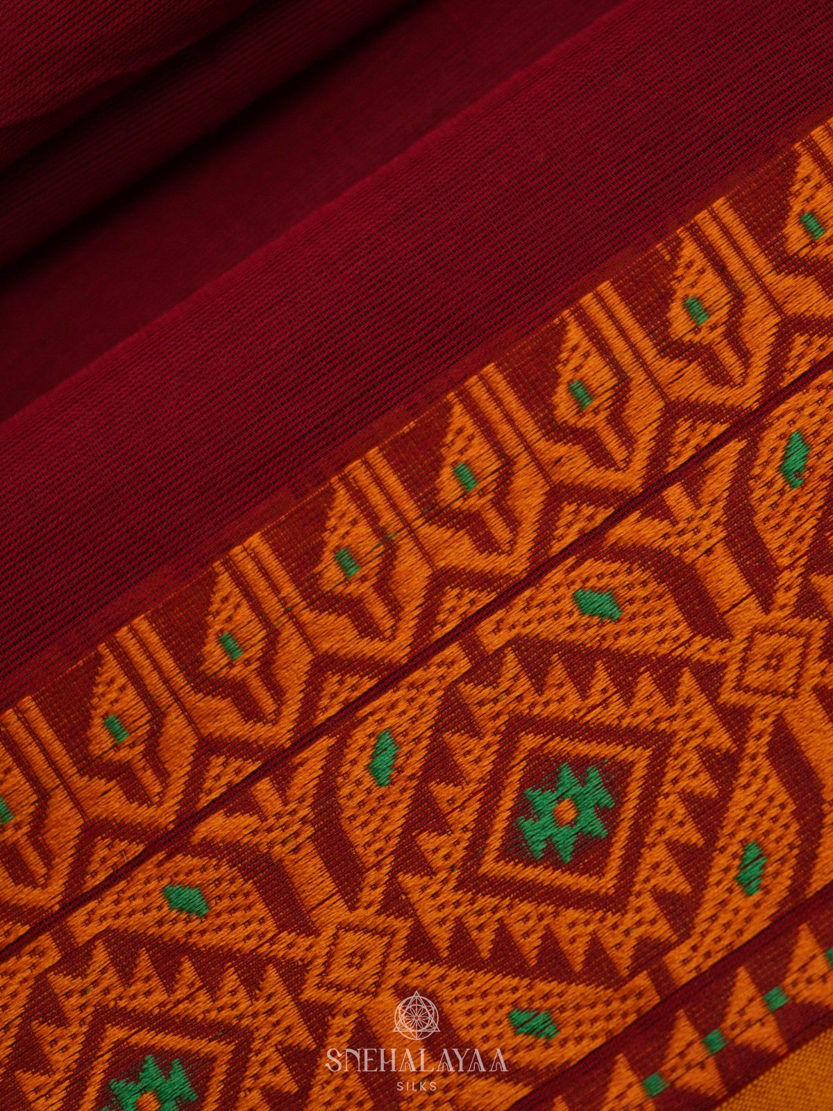 Maroon Kanchi Cotton Saree