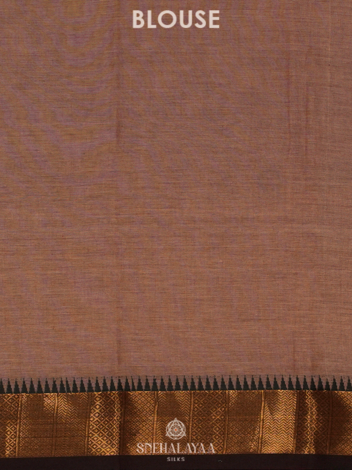 Brown Kanchi Cotton Saree With Contrast Border