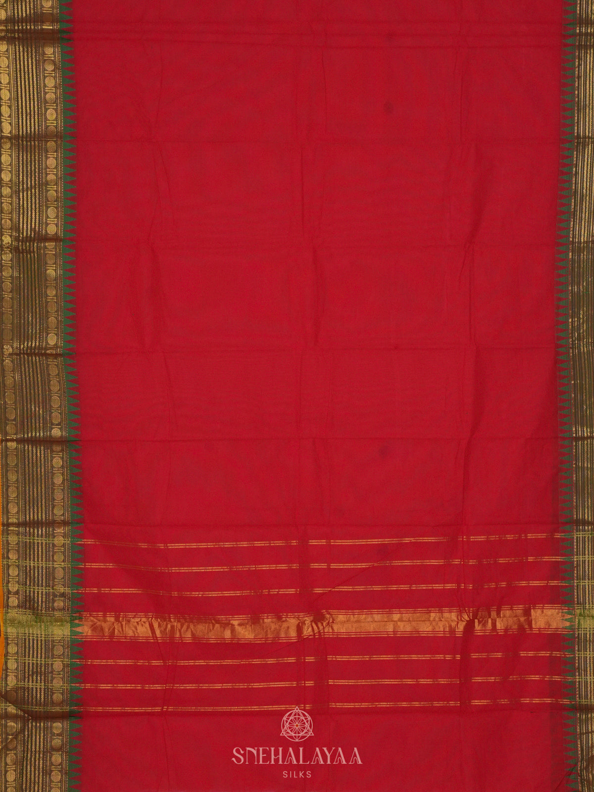 Red Kanchi Cotton Saree