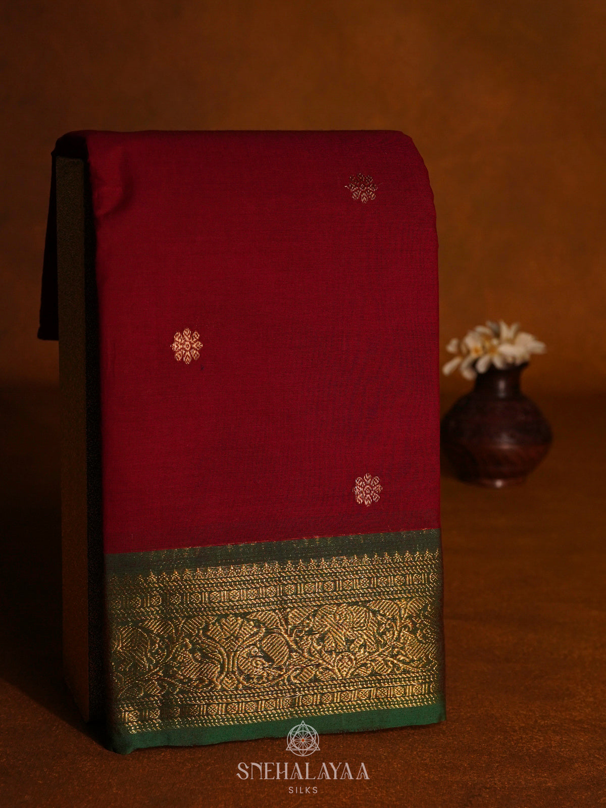 Maroon Kanchi Cotton Saree