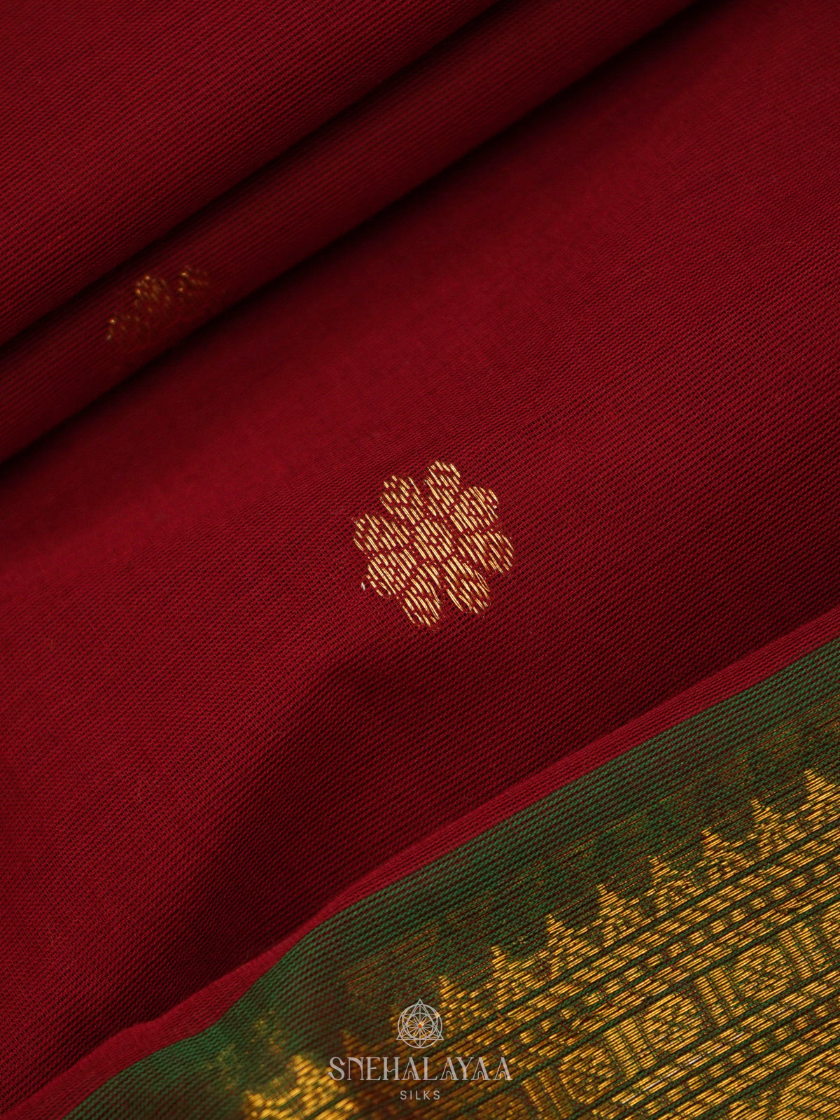 Maroon Kanchi Cotton Saree
