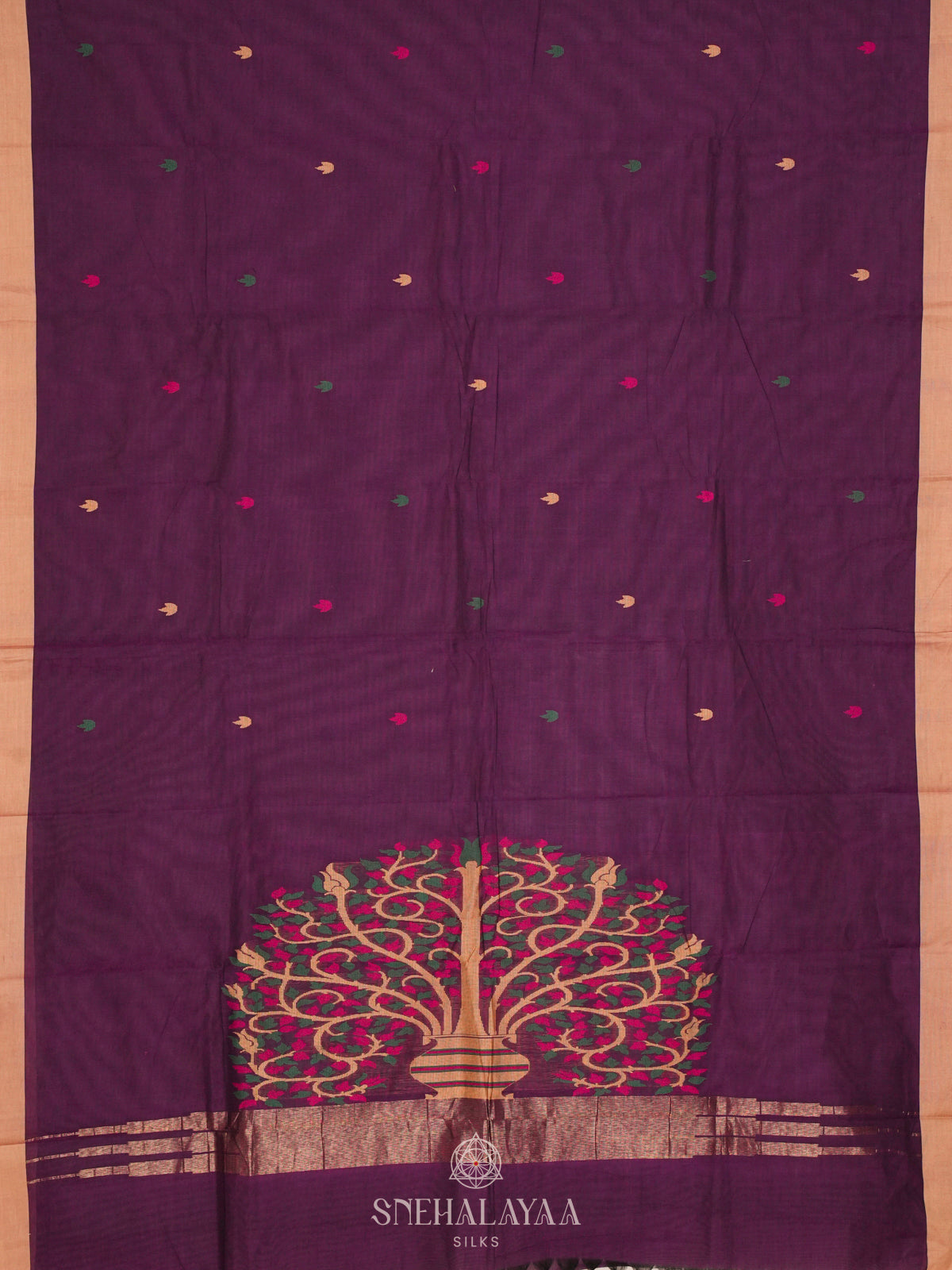 Purple Kanchi Cotton Saree