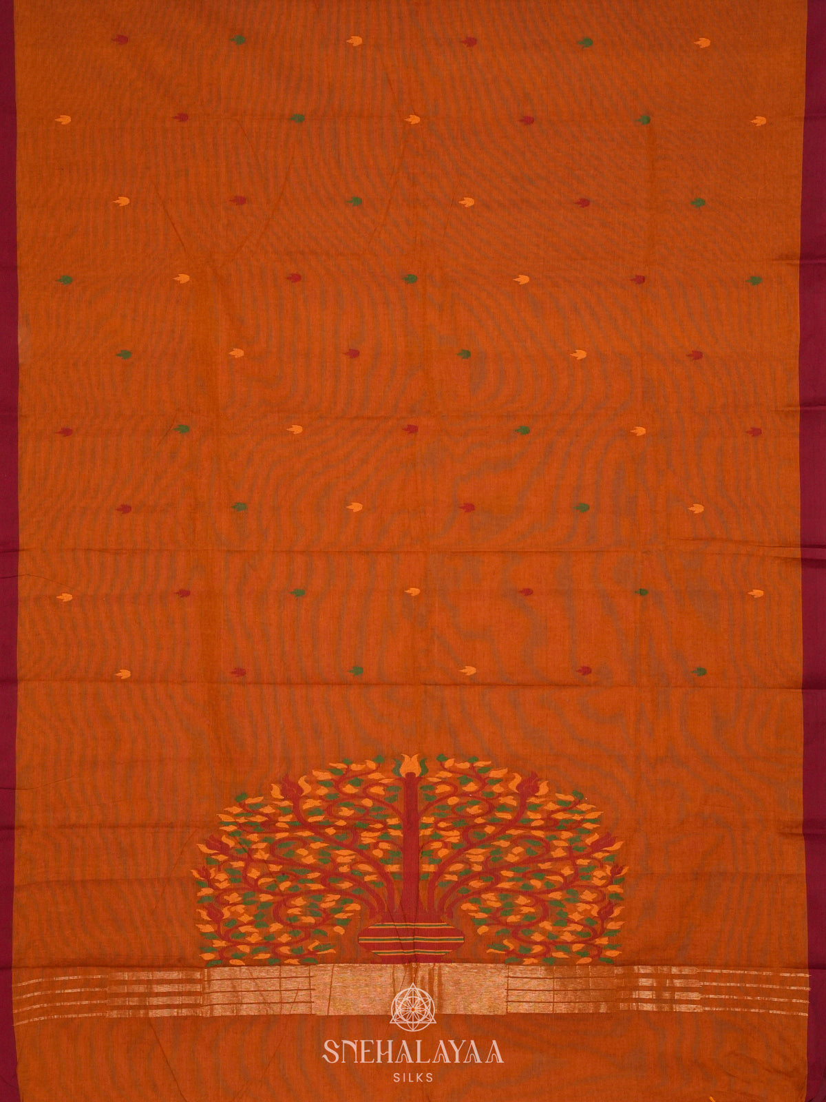 Mustard Yellow Kanchi Cotton Saree