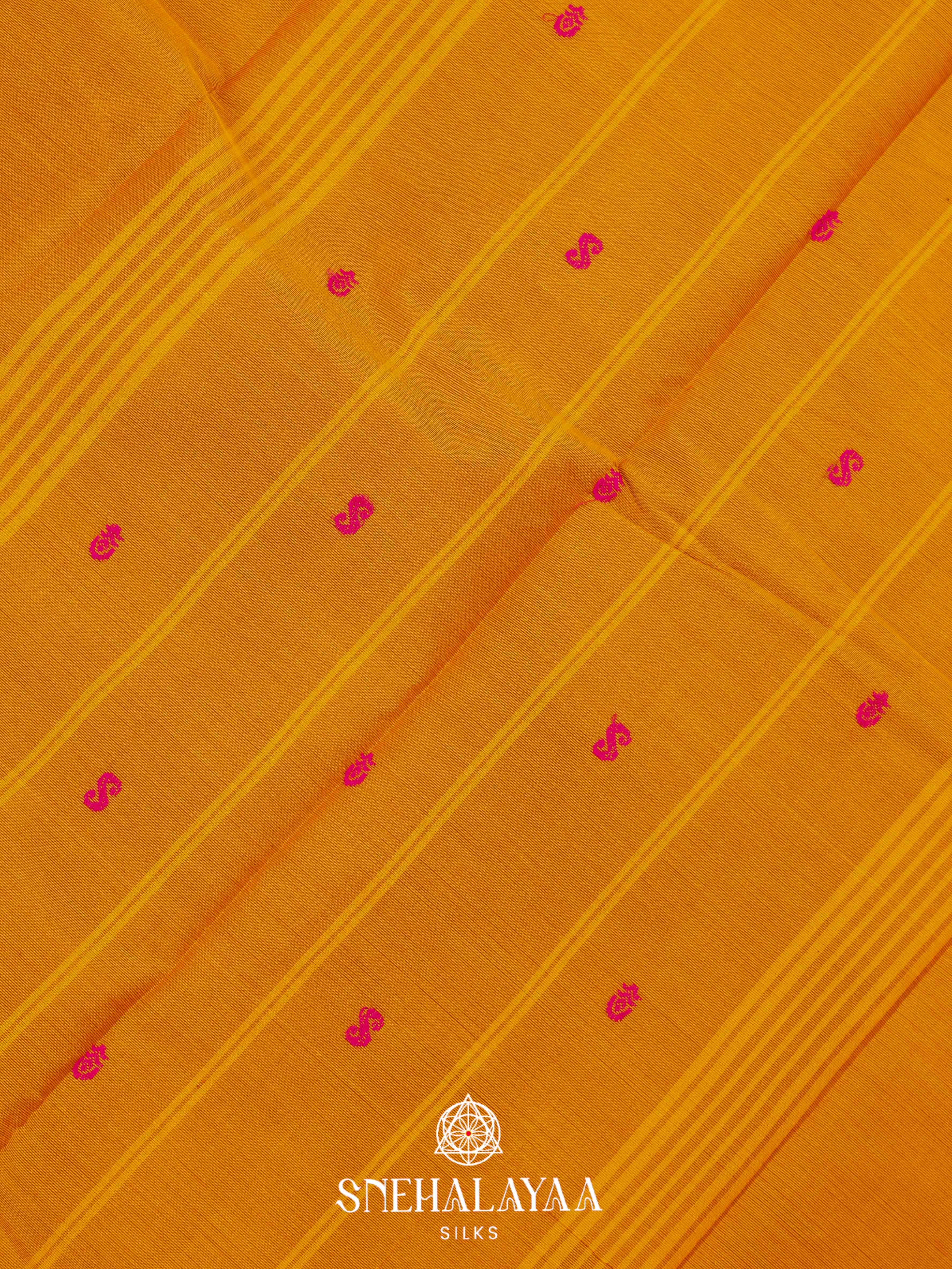 Mustard Yellow Chettinad Cotton Saree